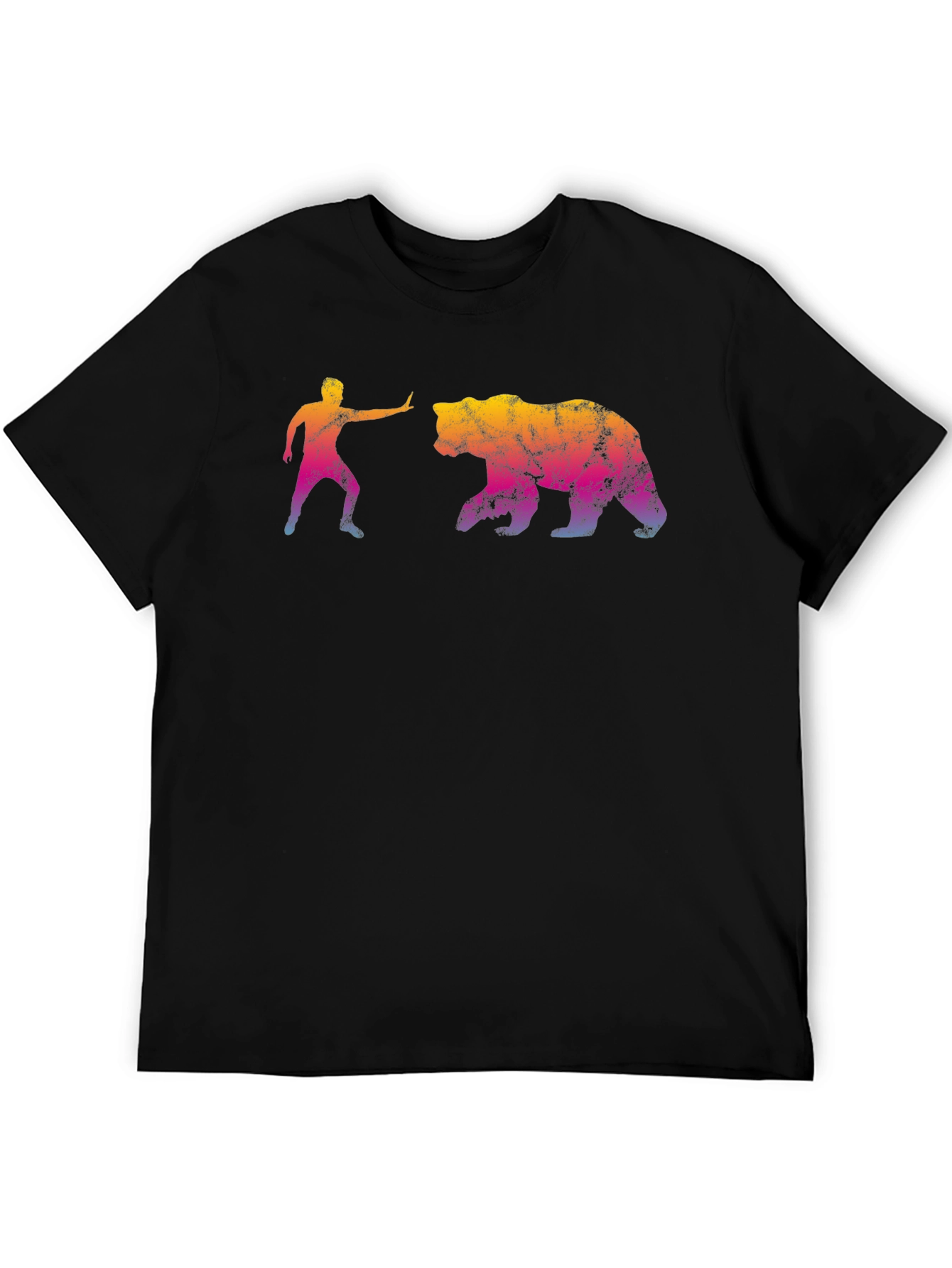 Man vs. Bear Graphic T-Shirt - Black Cotton Tee