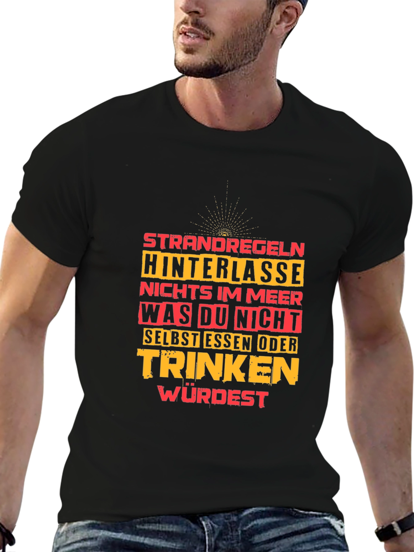 Strandregeln T-Shirt: Beach Rules Graphic Tee for Men