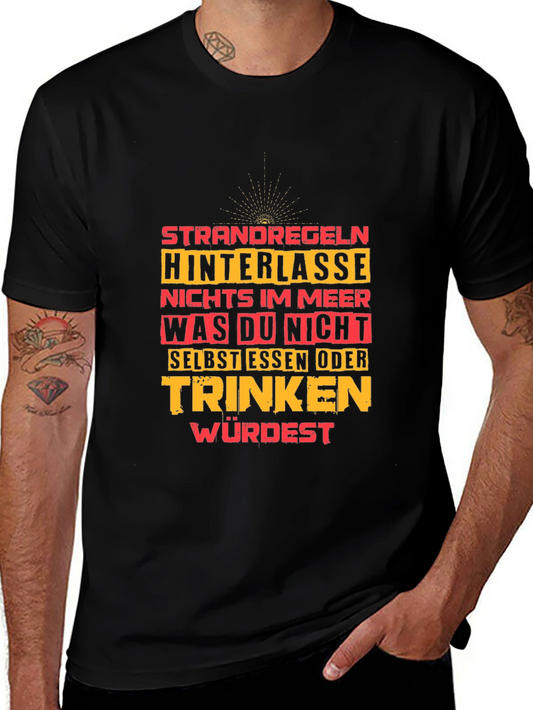 Strandregeln T-Shirt: Beach Rules Graphic Tee for Men