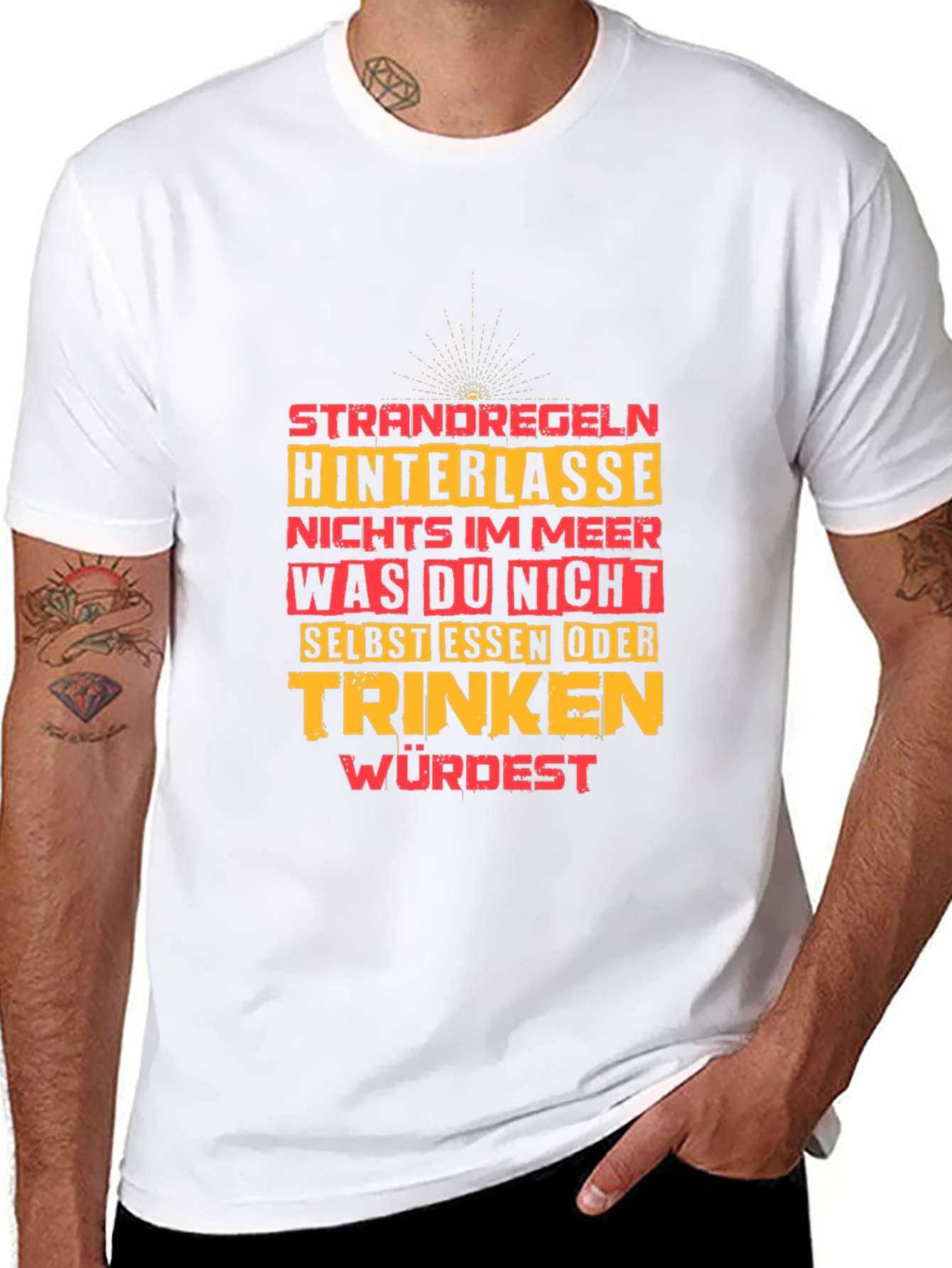Strandregeln T-Shirt: Beach Rules Graphic Tee for Men