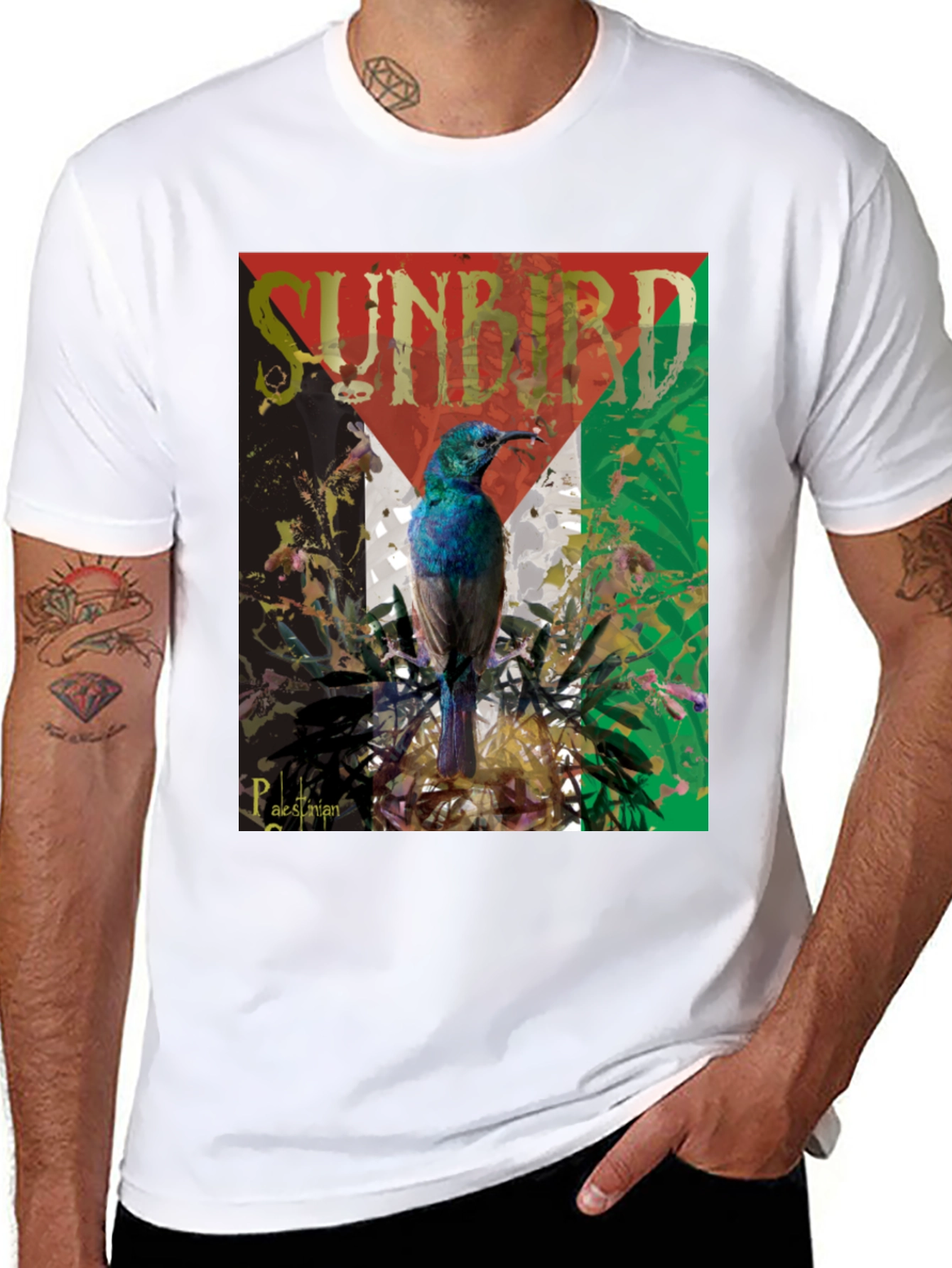 Sunbird Palestine Flag Graphic T-Shirt