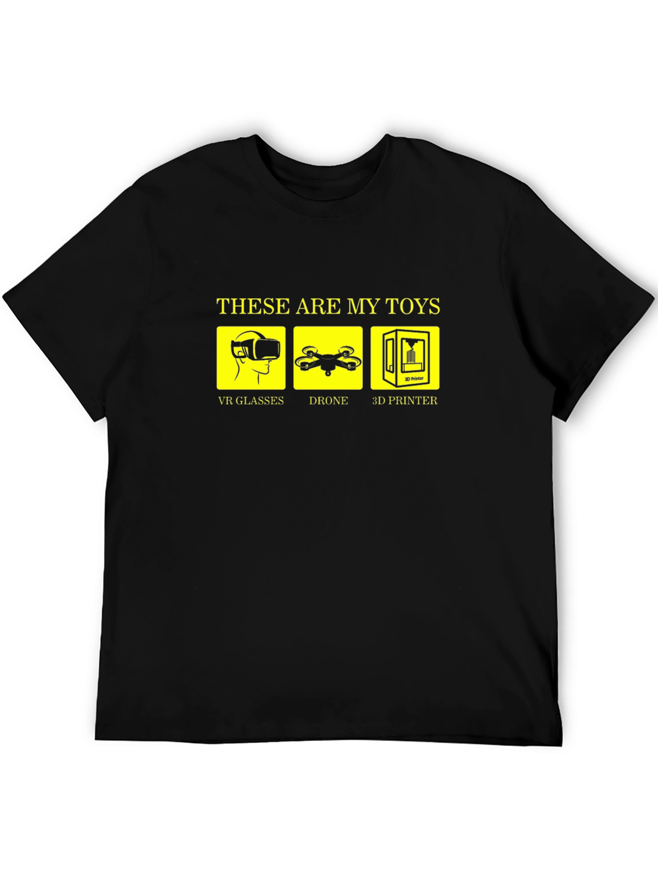 Geeky Gamer T-Shirt: VR Drone 3D Printer Toys
