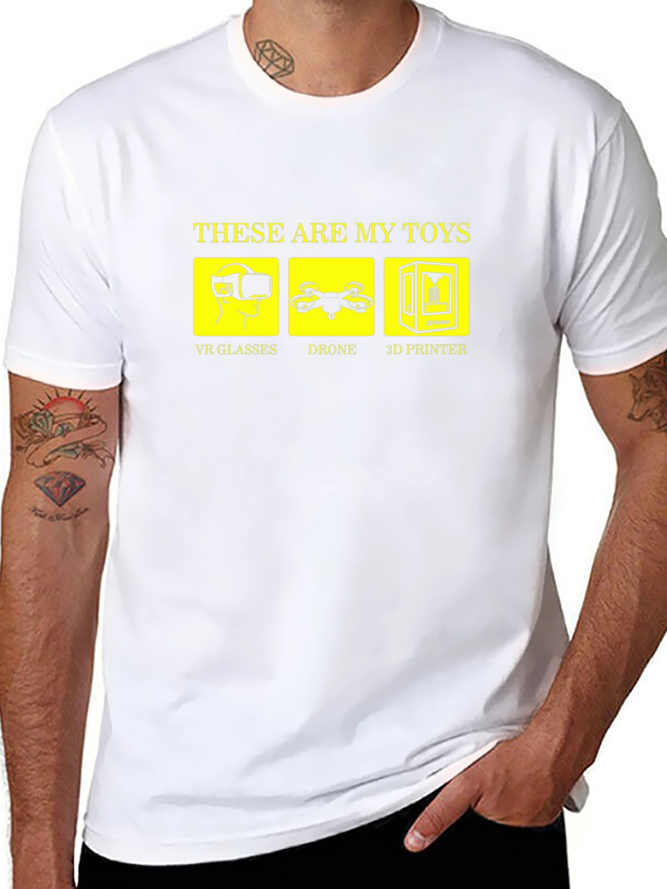 Geeky Gamer T-Shirt: VR Drone 3D Printer Toys