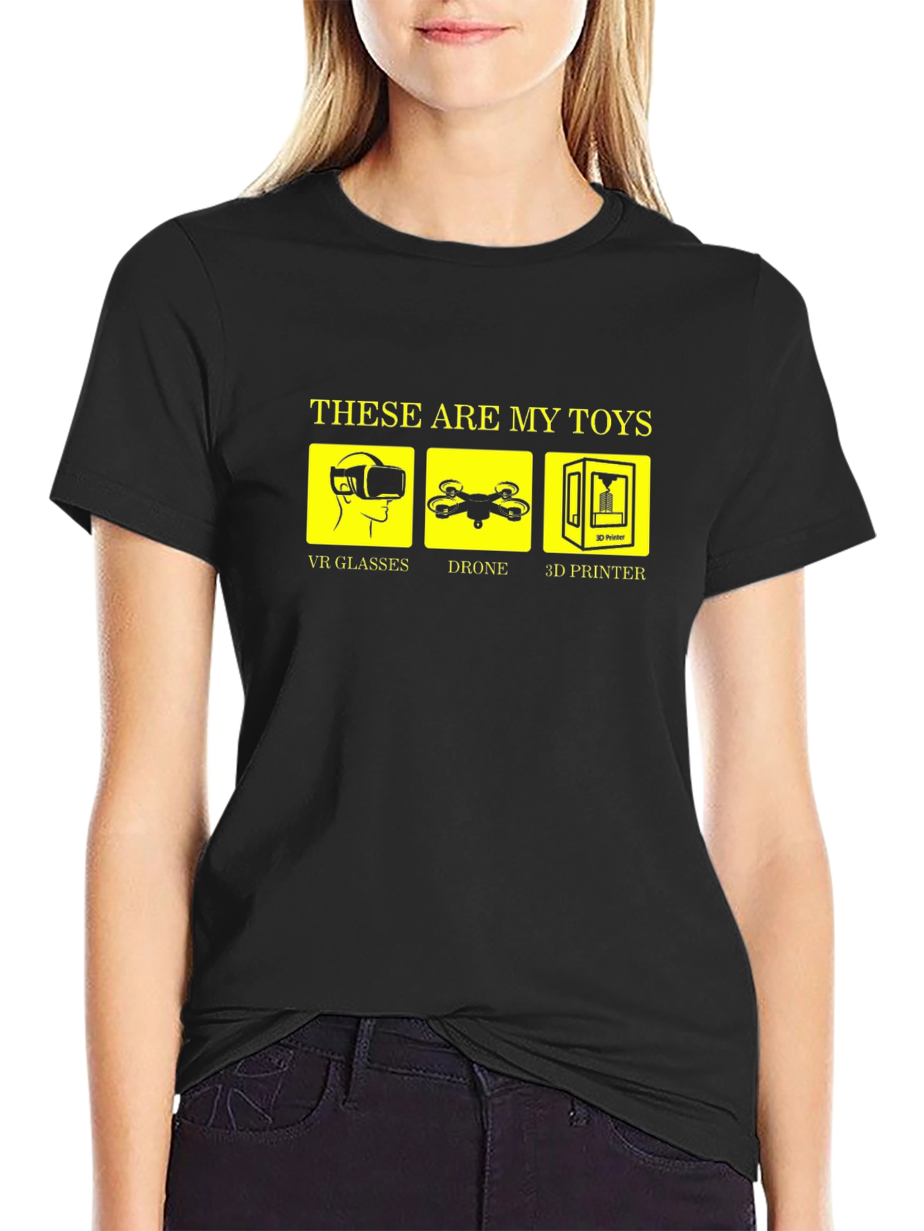 Geeky Gamer T-Shirt: VR Drone 3D Printer Toys