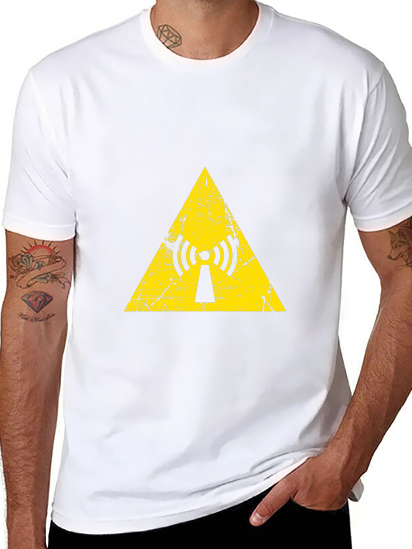 Yellow Radiation Symbol Black T-Shirt