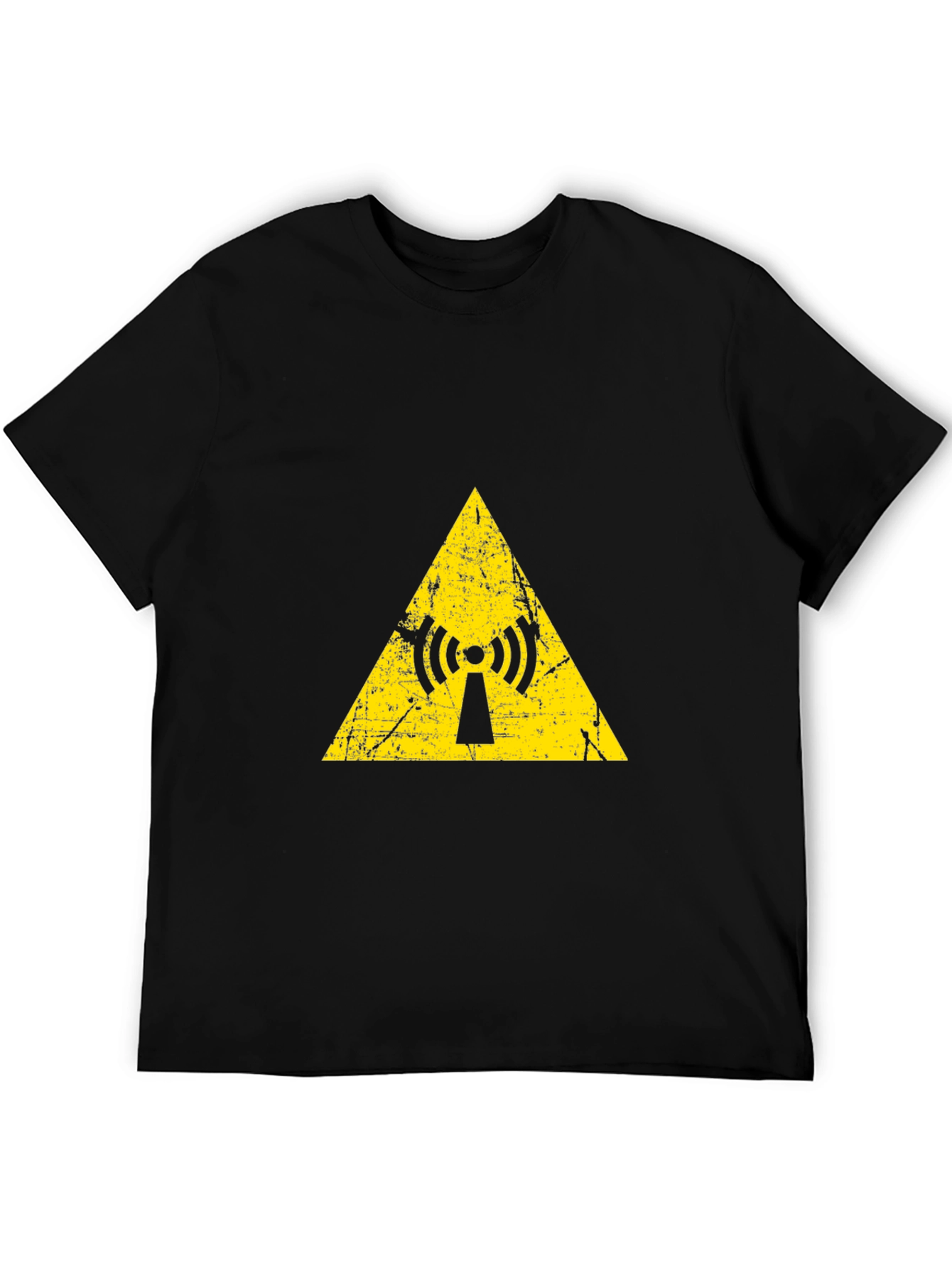 Yellow Radiation Symbol Black T-Shirt