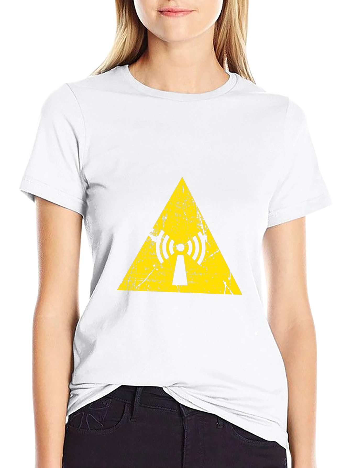 Yellow Radiation Symbol Black T-Shirt