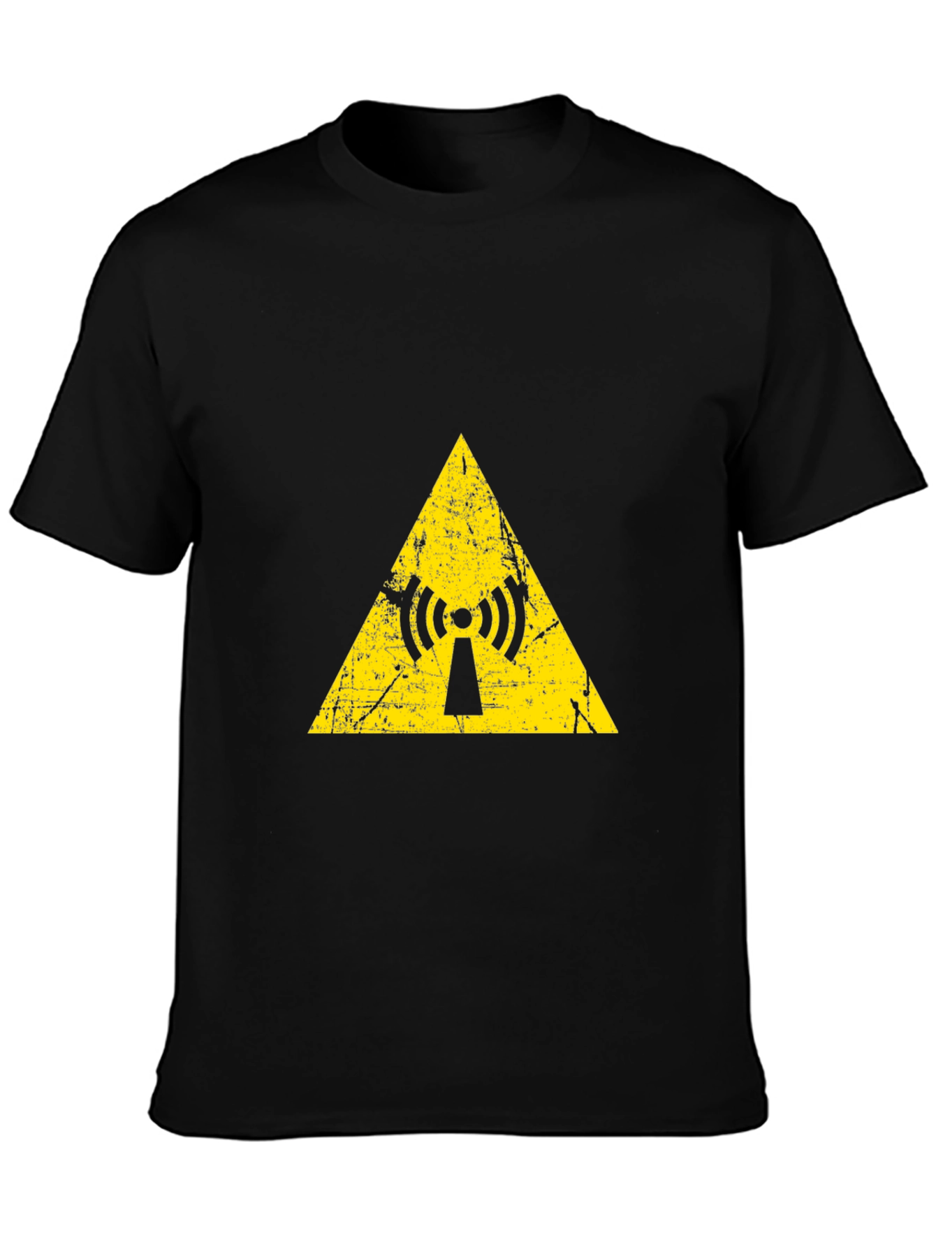 Yellow Radiation Symbol Black T-Shirt