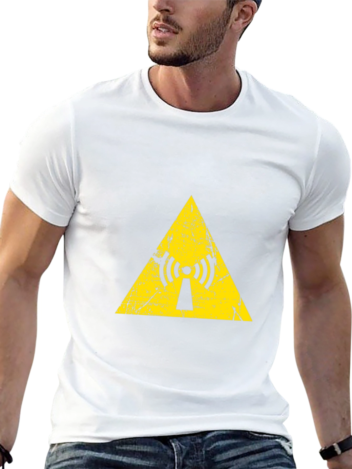 Yellow Radiation Symbol Black T-Shirt