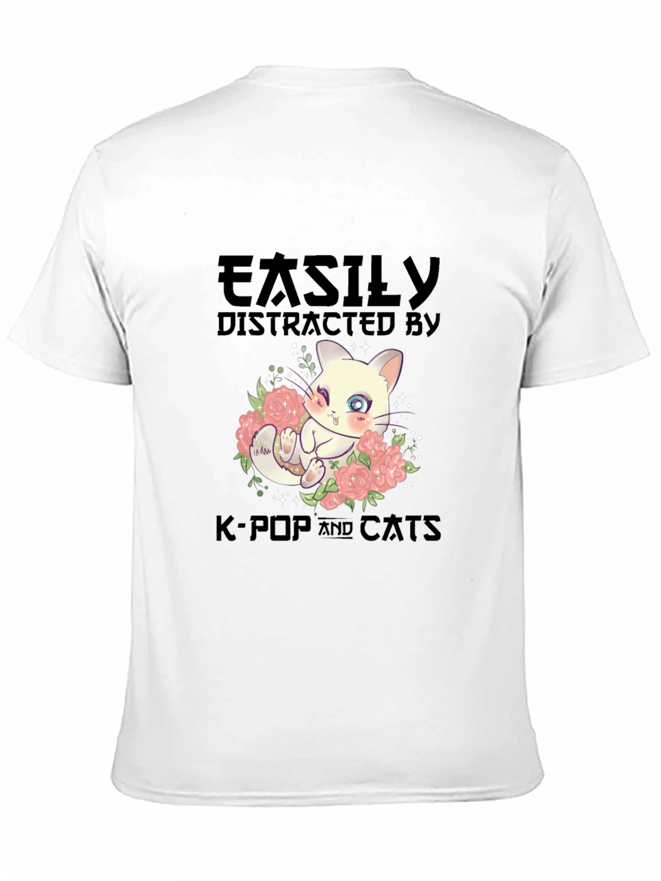 Easily Distracted by K-Pop and Cats T-Shirt