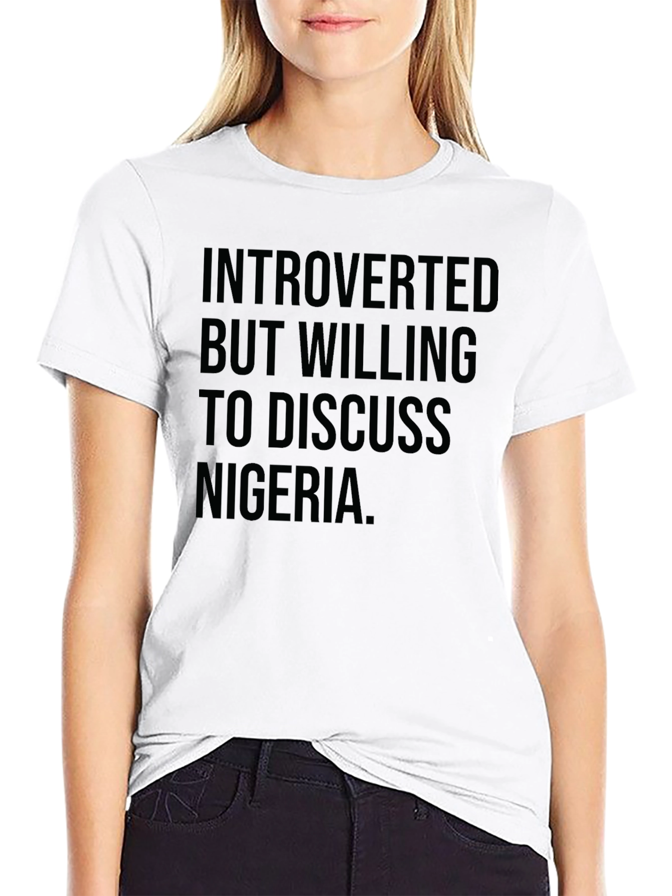 Introverted Nigeria T-Shirt: Black Graphic Tee for Men