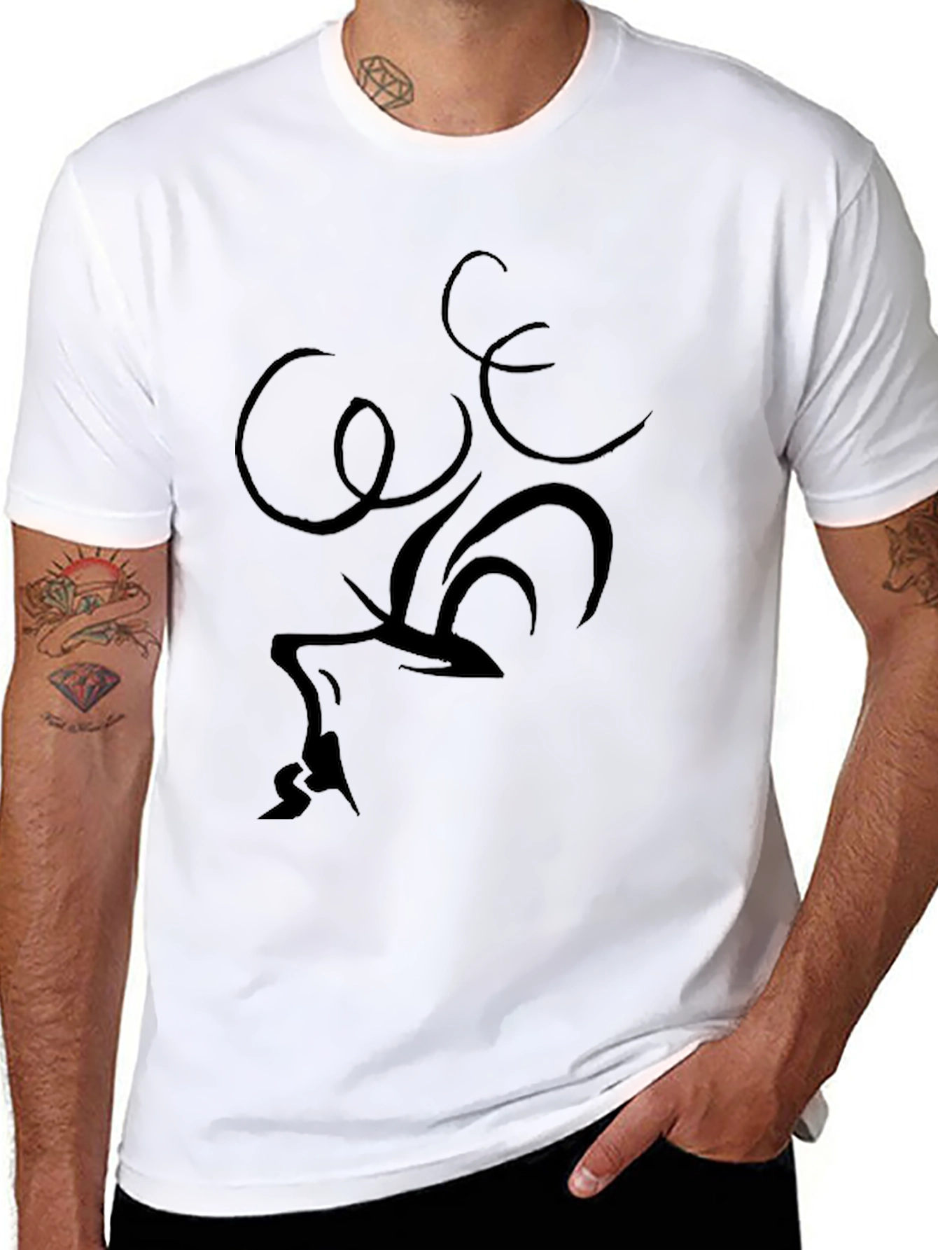 Abstract Graphic Black T-Shirt