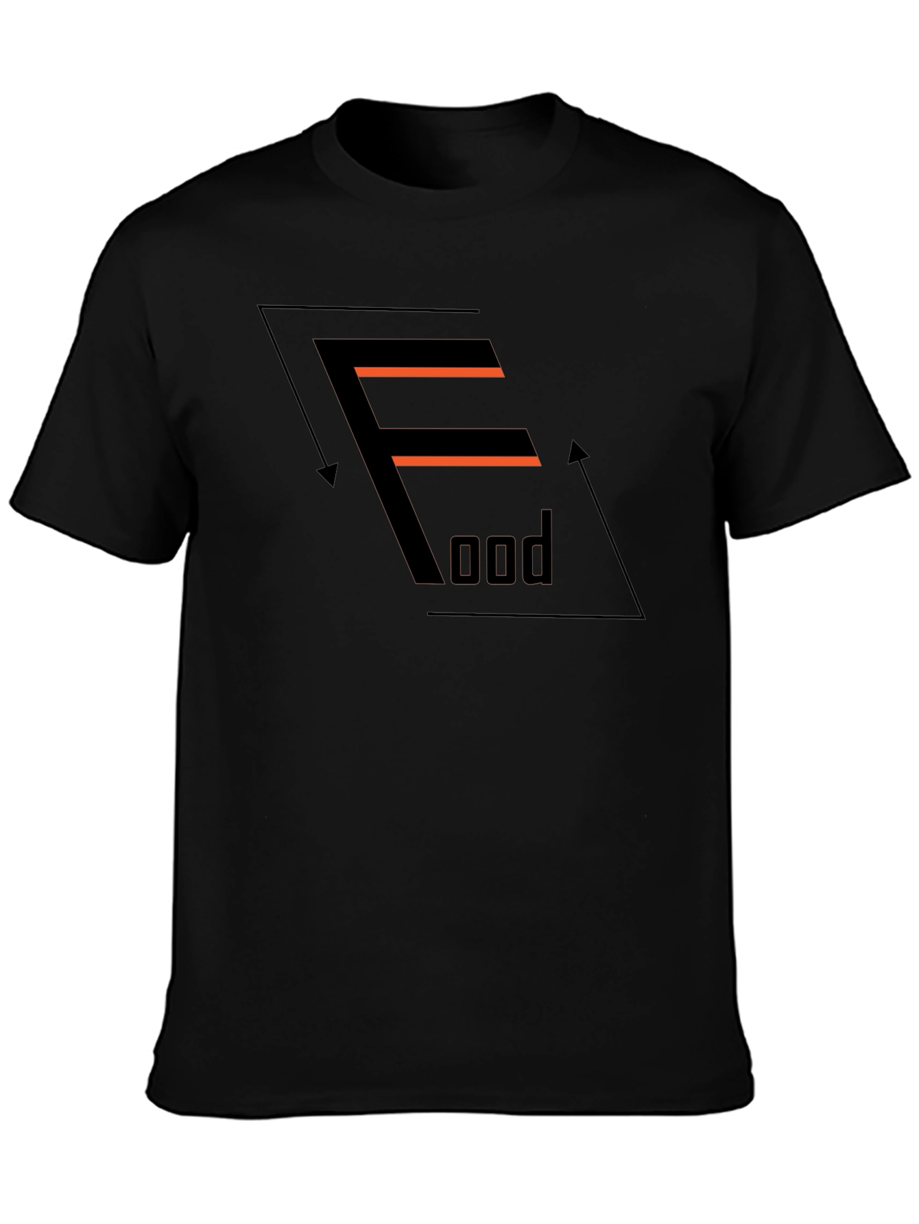 Graphic Print Black T-Shirt - Food Design