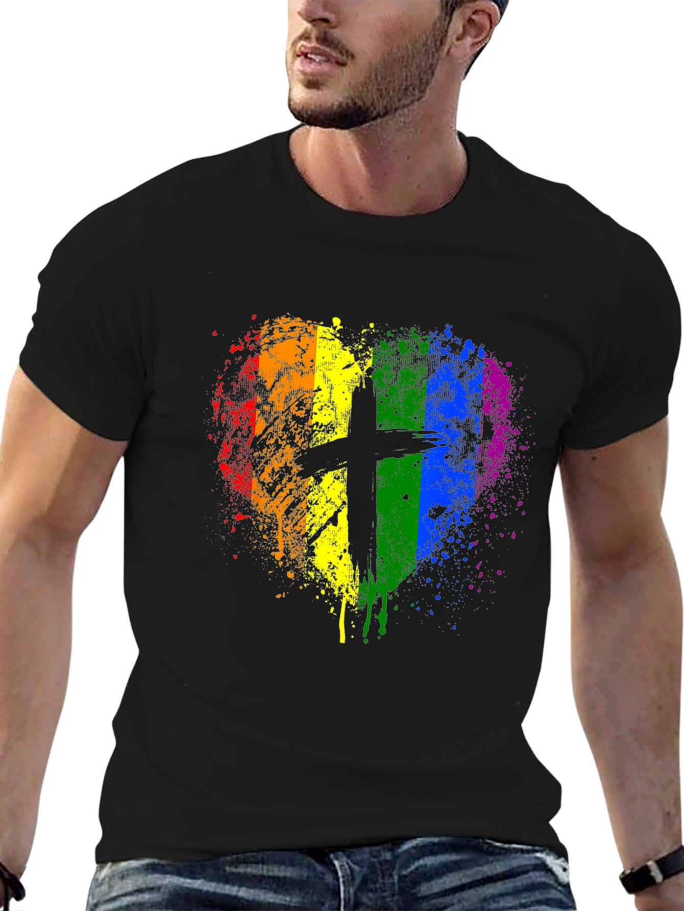 LGBTQ+ Pride Christian Heart T-Shirt