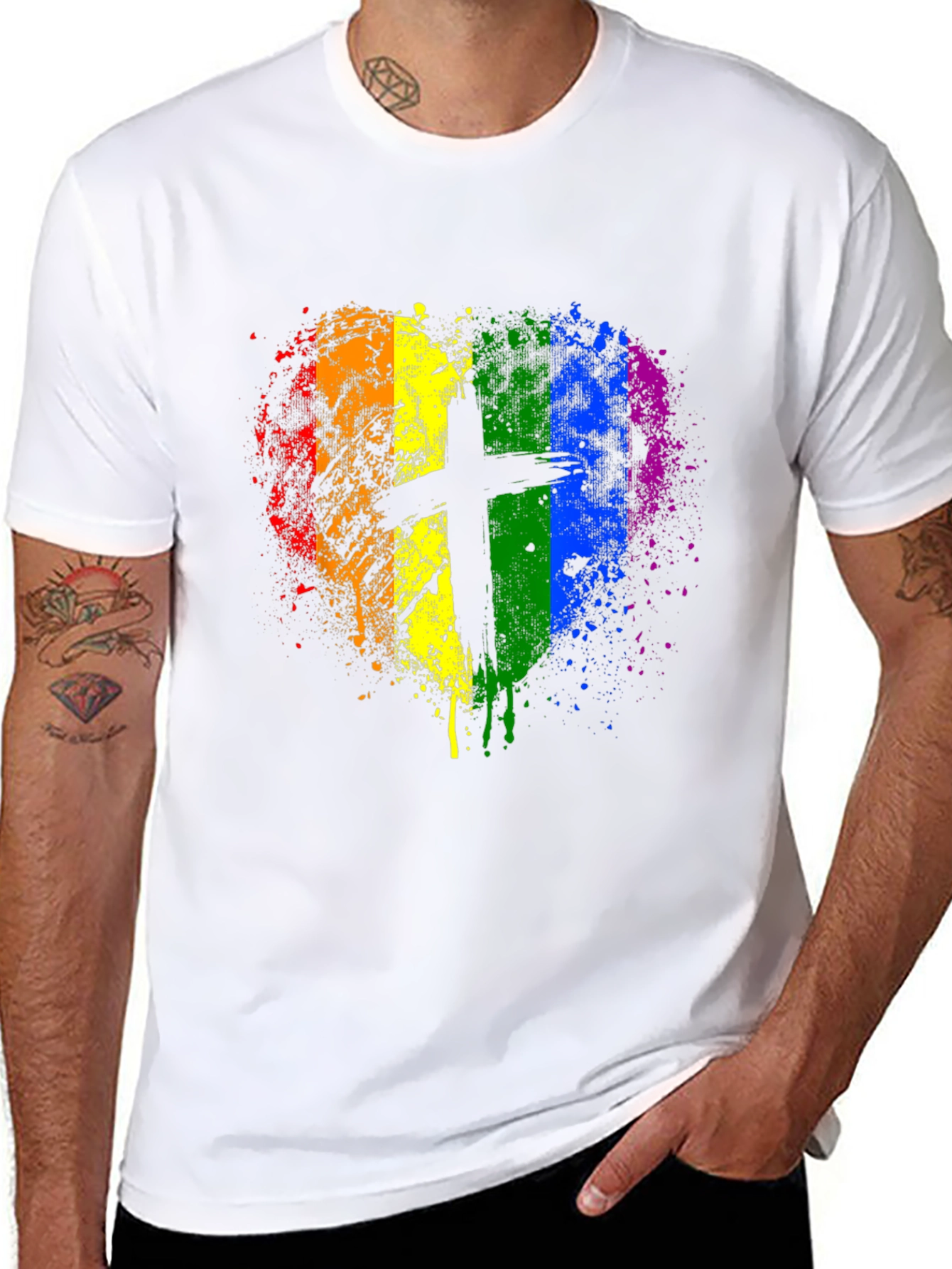 LGBTQ+ Pride Christian Heart T-Shirt