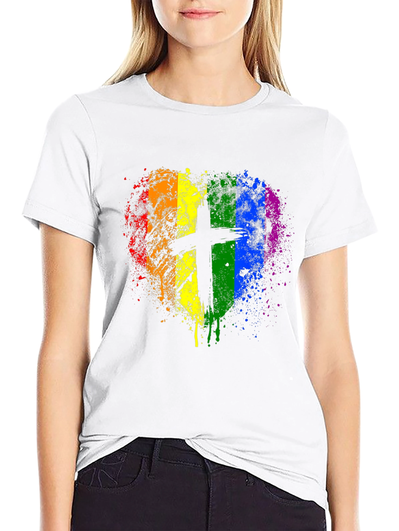 LGBTQ+ Pride Christian Heart T-Shirt