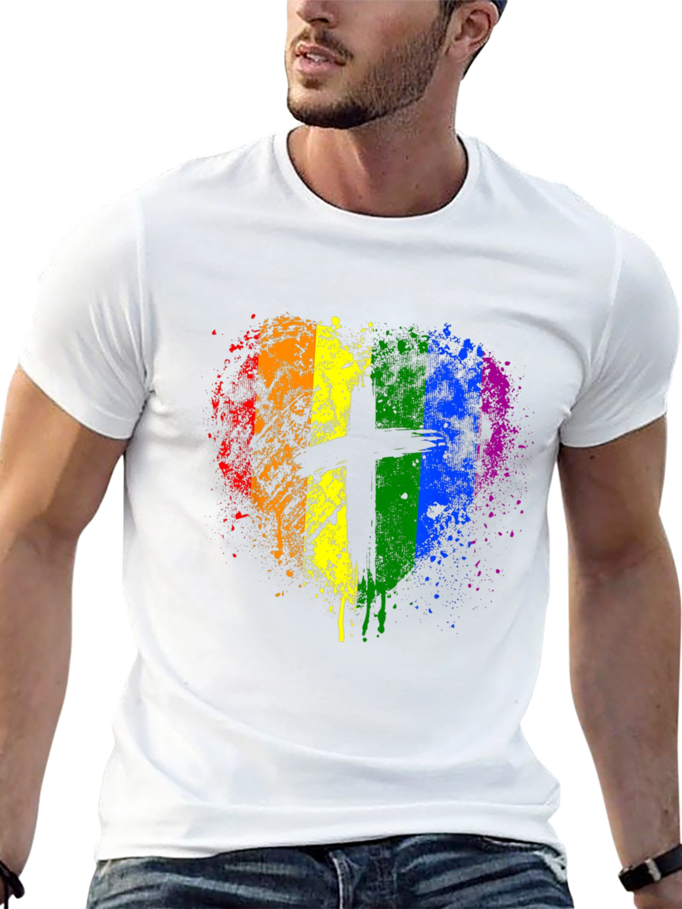 LGBTQ+ Pride Christian Heart T-Shirt