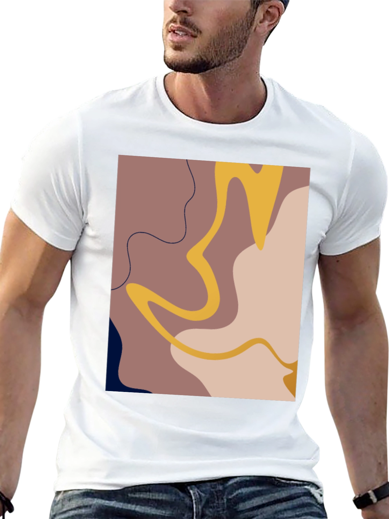 Abstract Graphic Print T-Shirt - Modern Art Tee