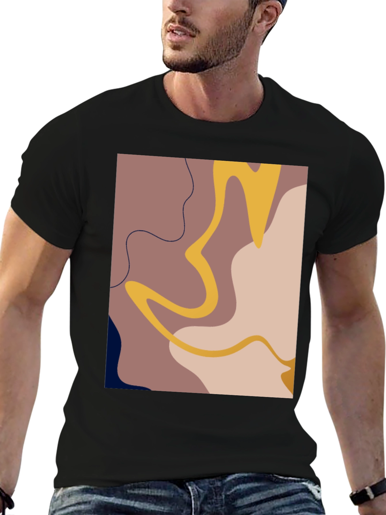 Abstract Graphic Print T-Shirt - Modern Art Tee