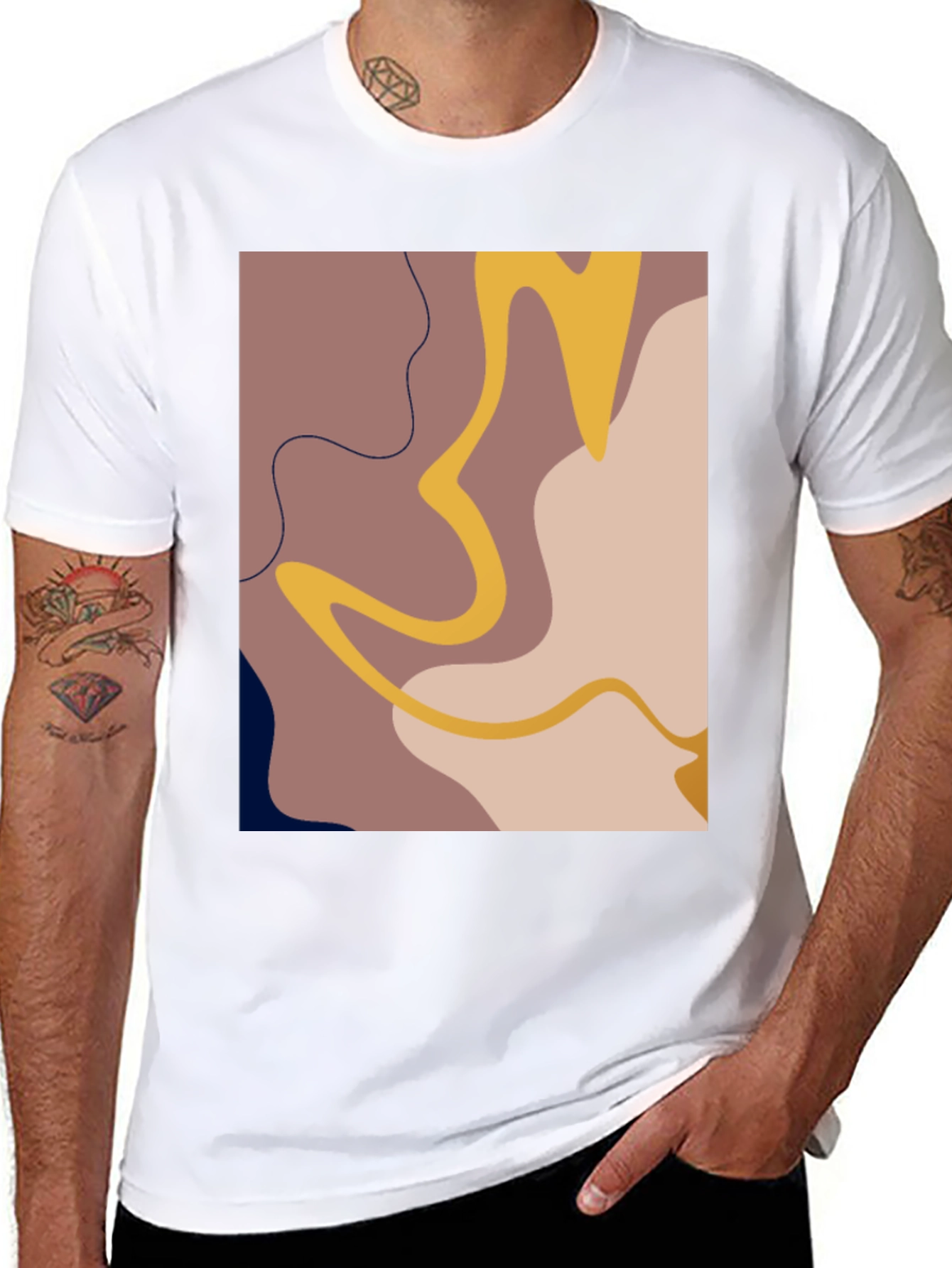 Abstract Graphic Print T-Shirt - Modern Art Tee