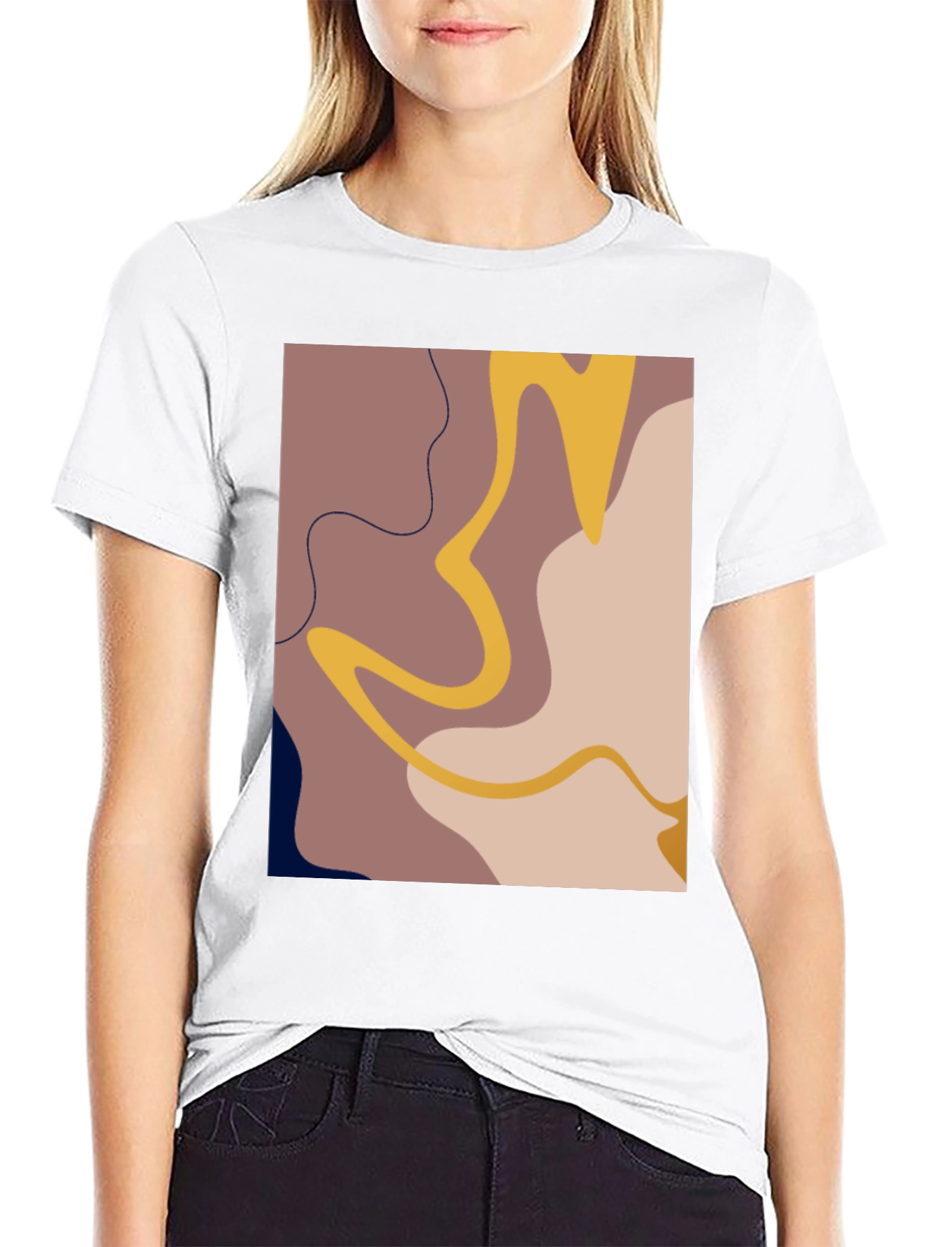 Abstract Graphic Print T-Shirt - Modern Art Tee
