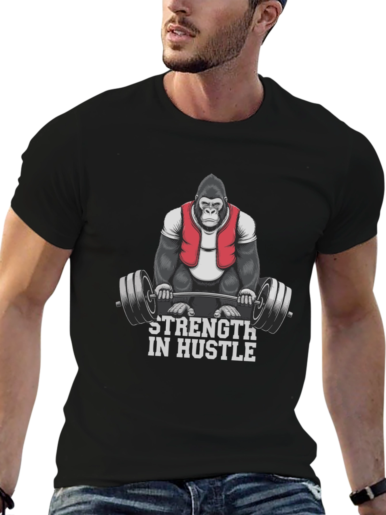Strength in Hustle Gorilla Gym T-Shirt
