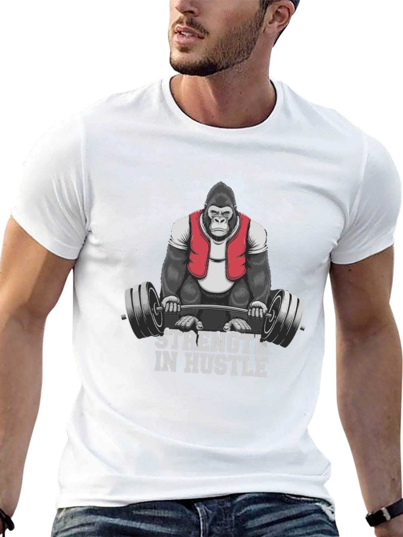 Strength in Hustle Gorilla Gym T-Shirt