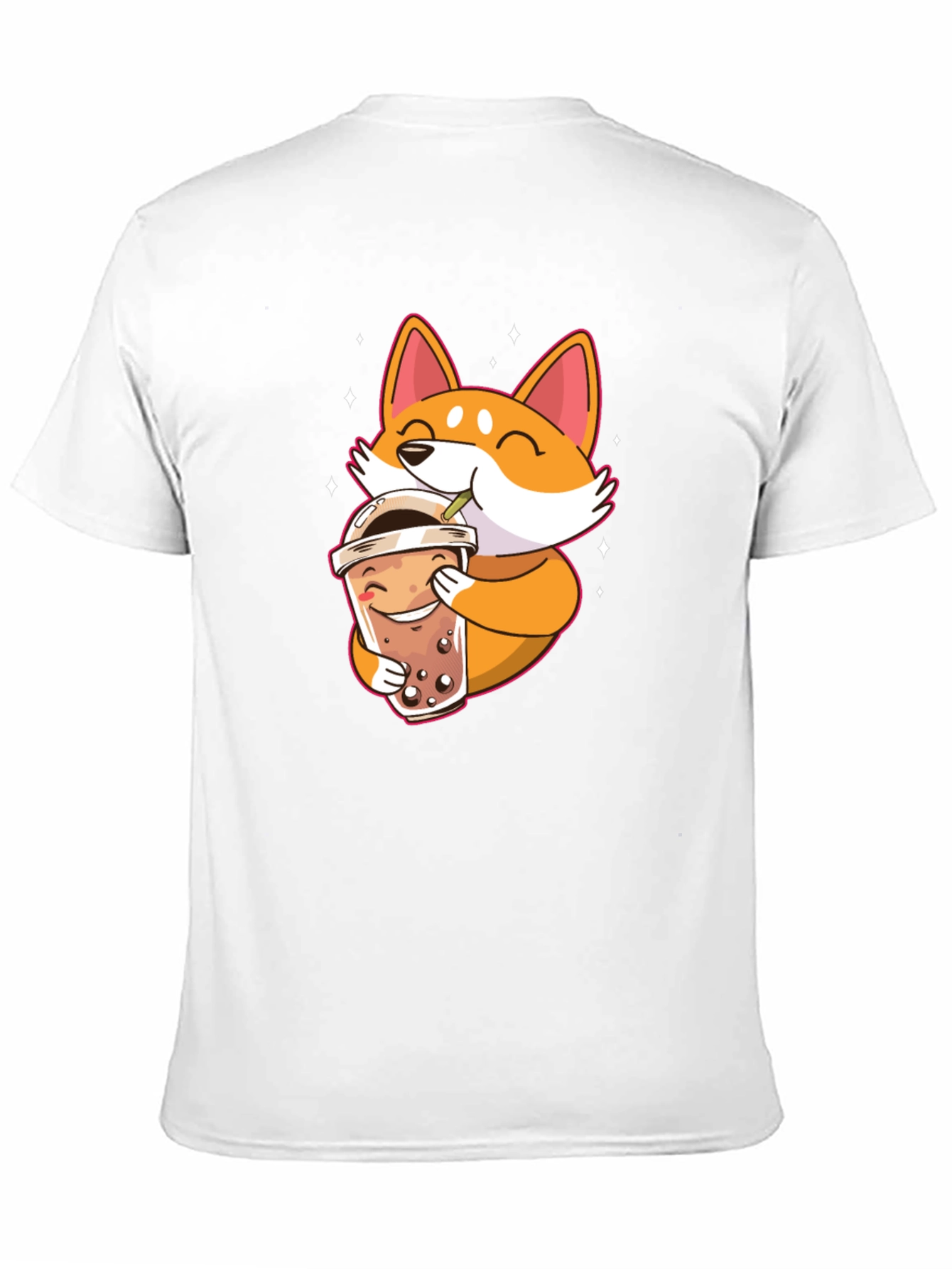 Cute Shiba Inu Boba Tea Black T-Shirt