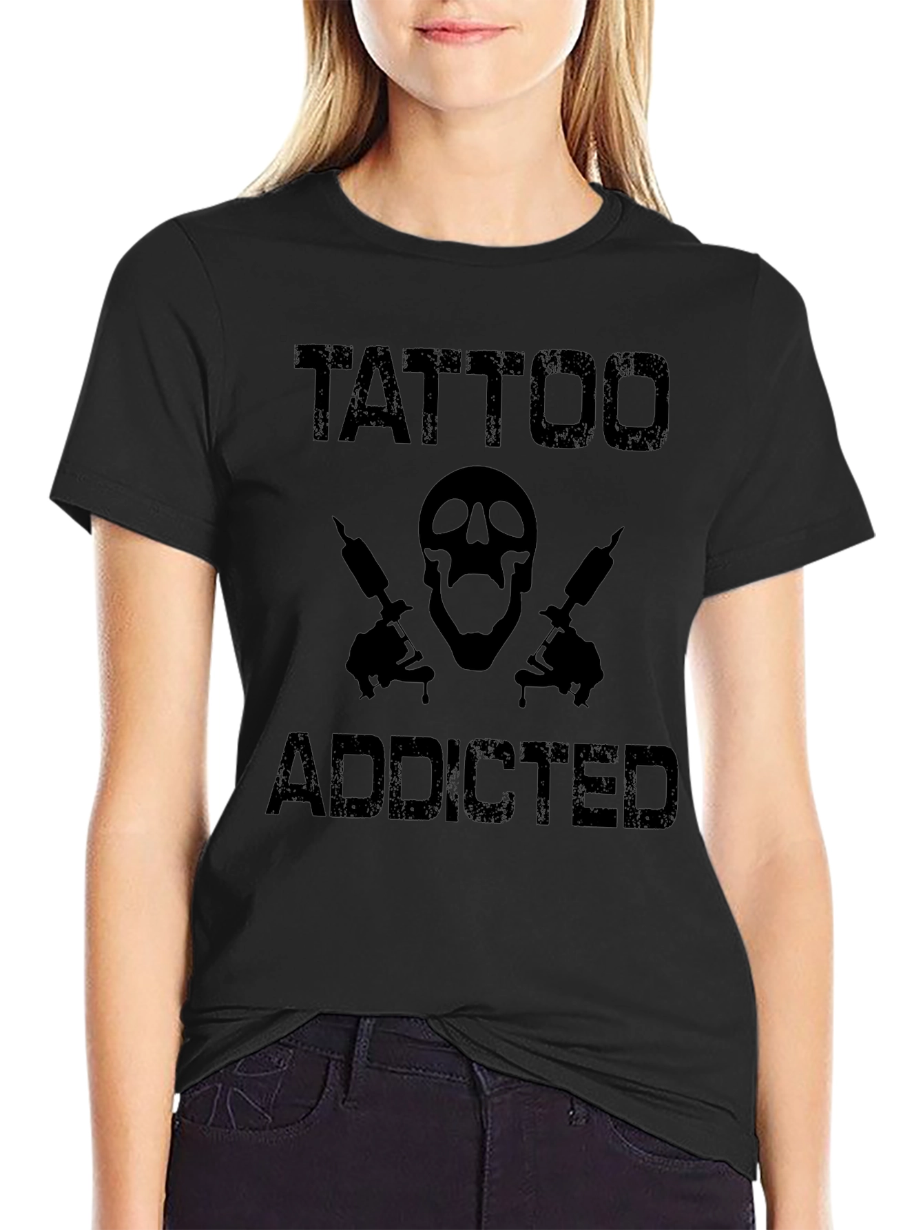 Tattoo Addicted Black Graphic Tee