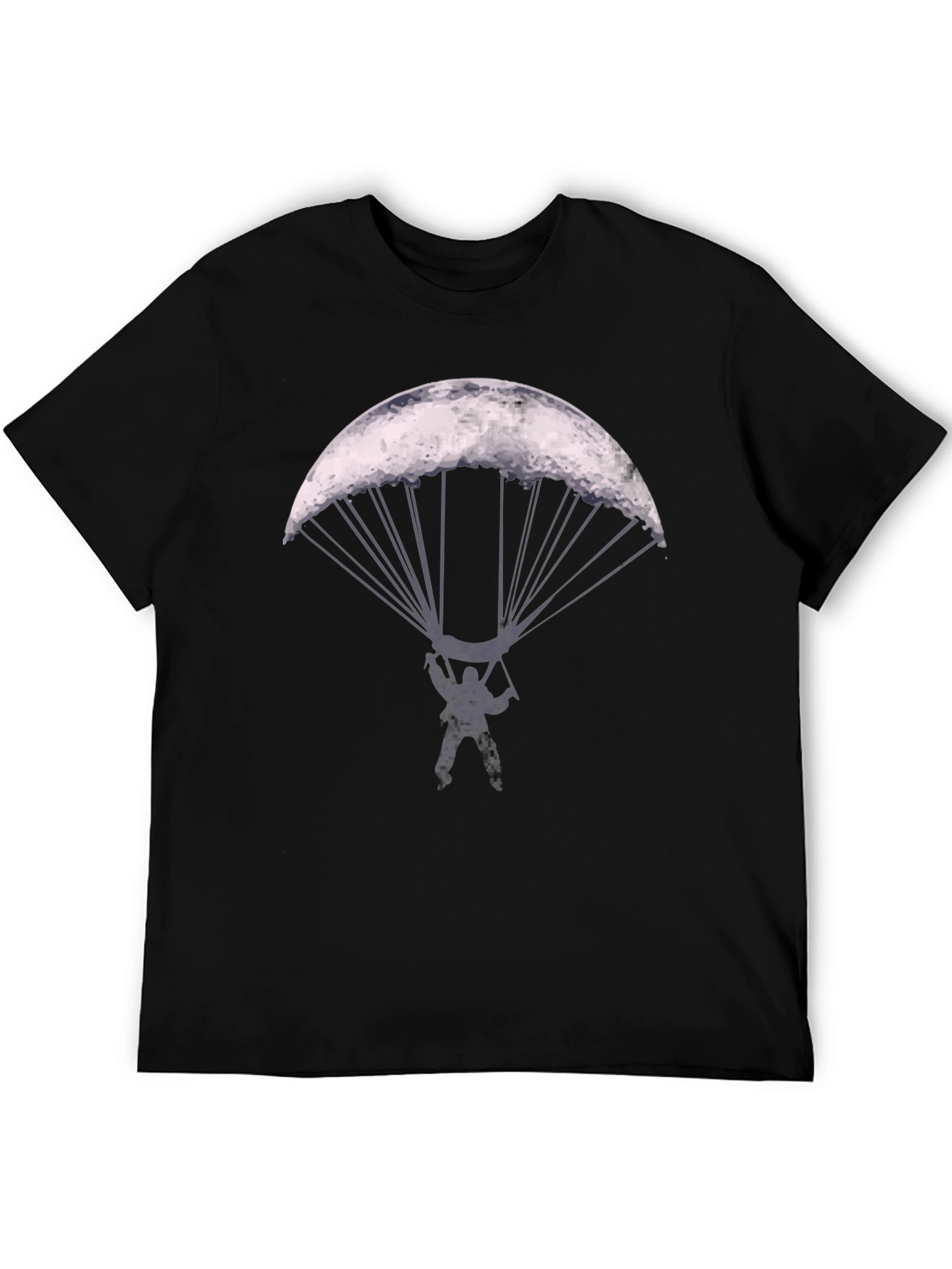 Parachute Moon Graphic T-Shirt - Cool Novelty Design