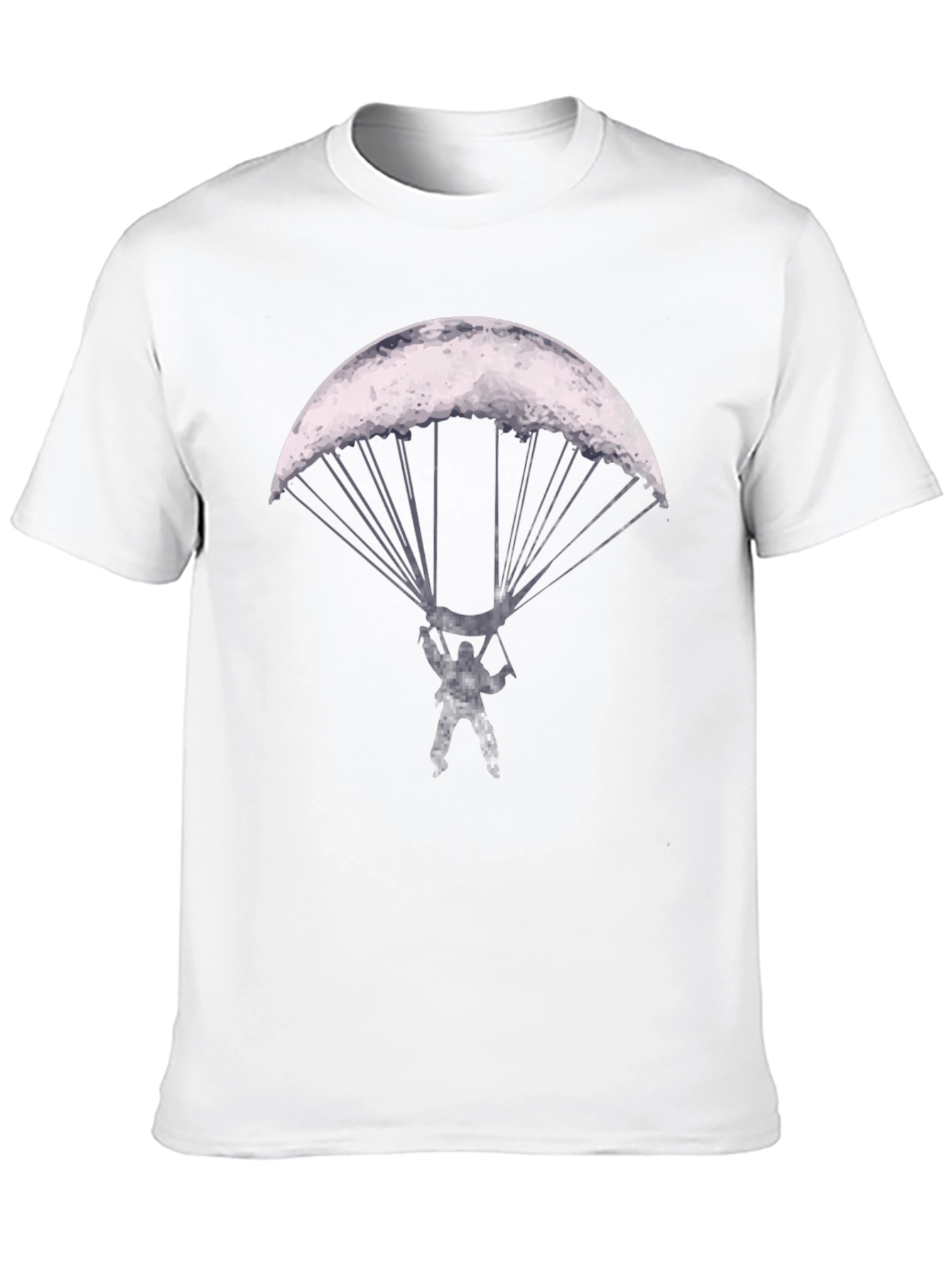Parachute Moon Graphic T-Shirt - Cool Novelty Design