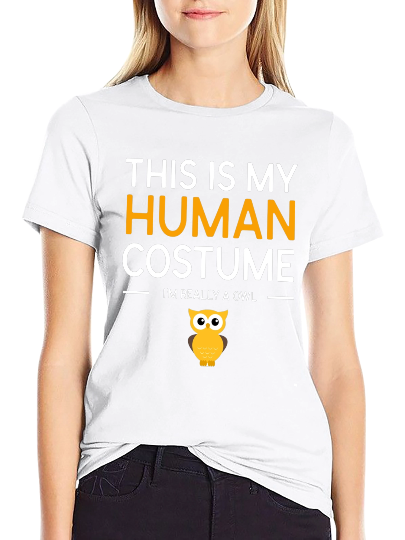Human Costume Funny Owl T-Shirt