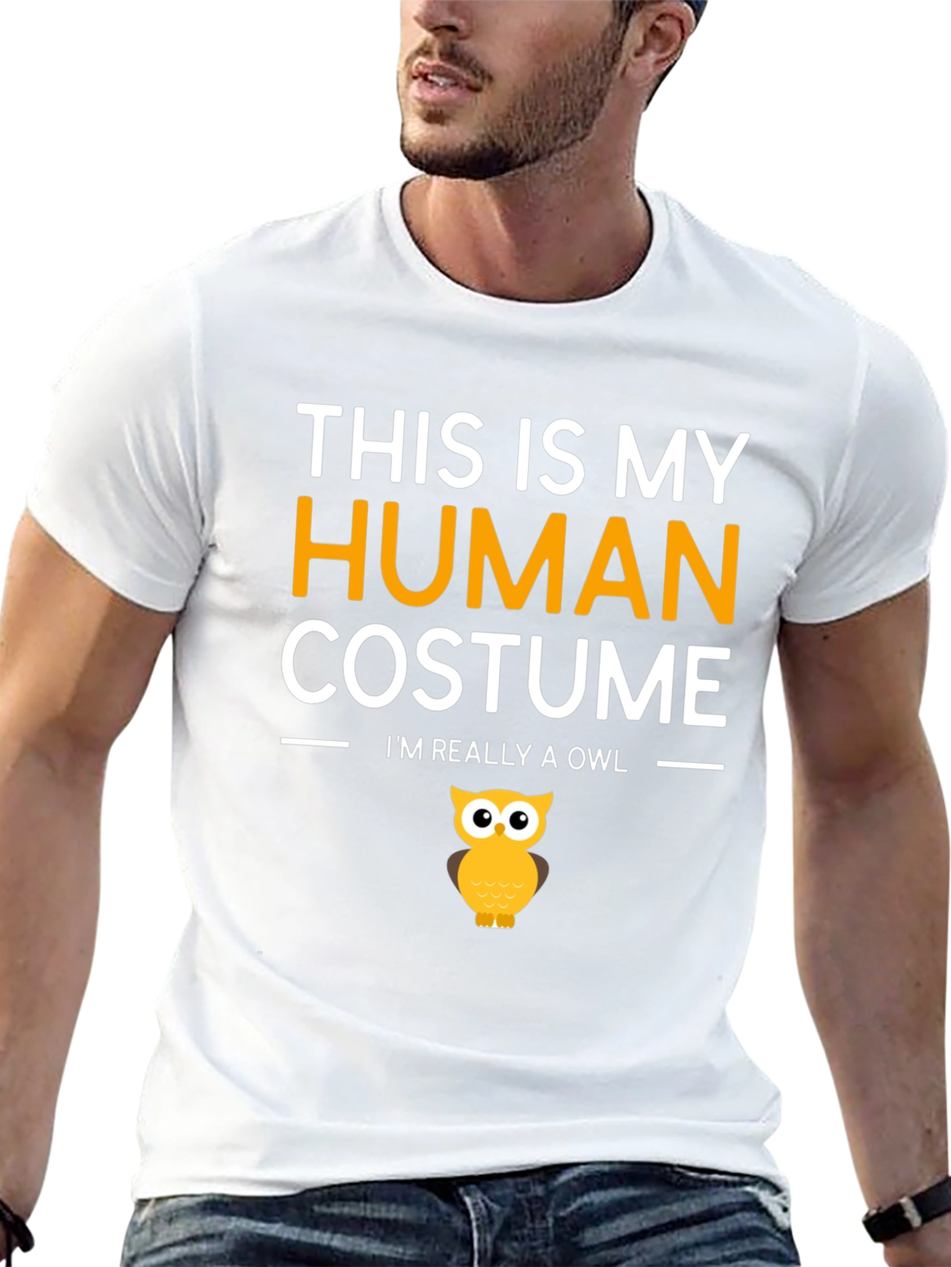 Human Costume Funny Owl T-Shirt