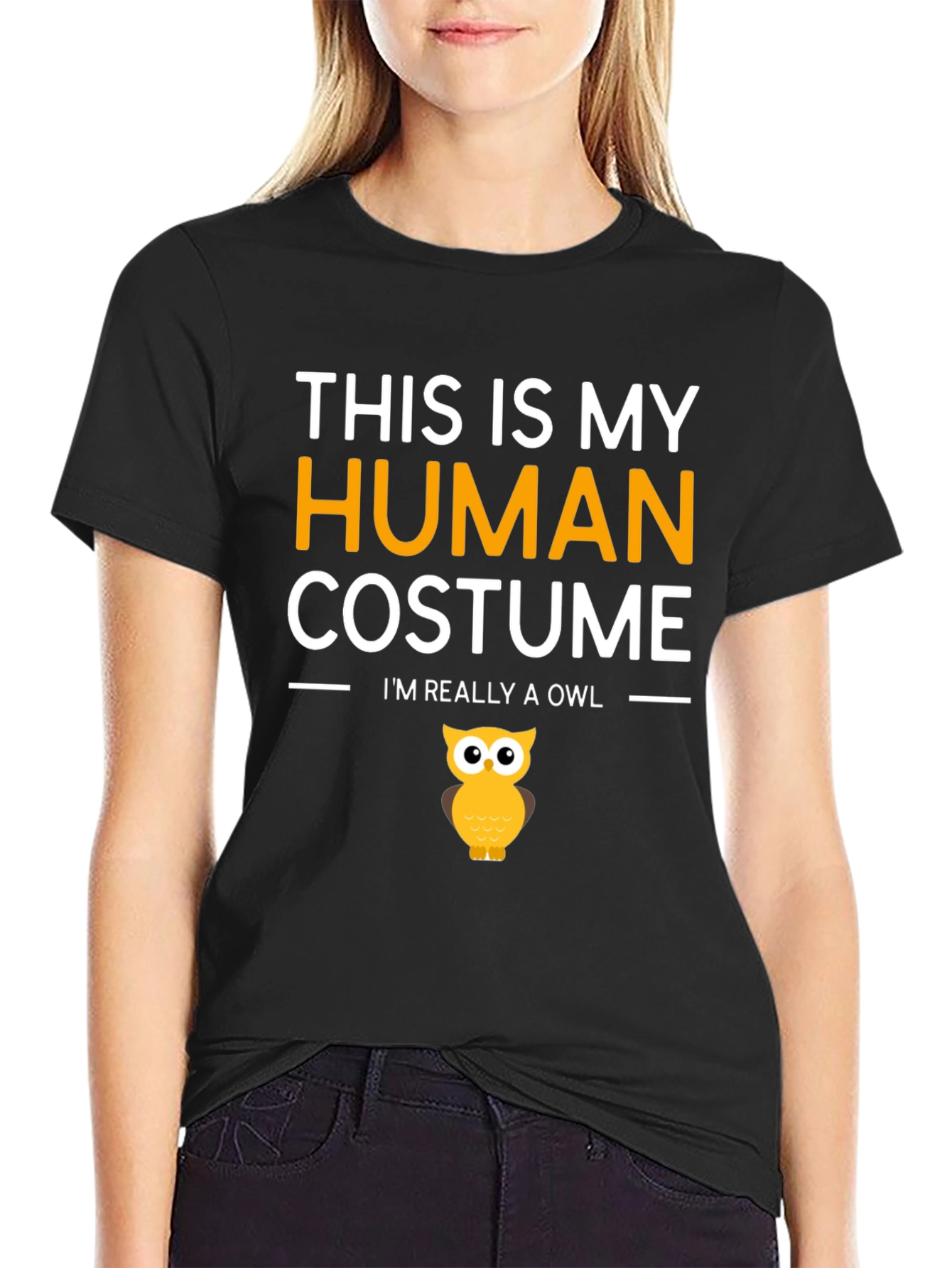Human Costume Funny Owl T-Shirt
