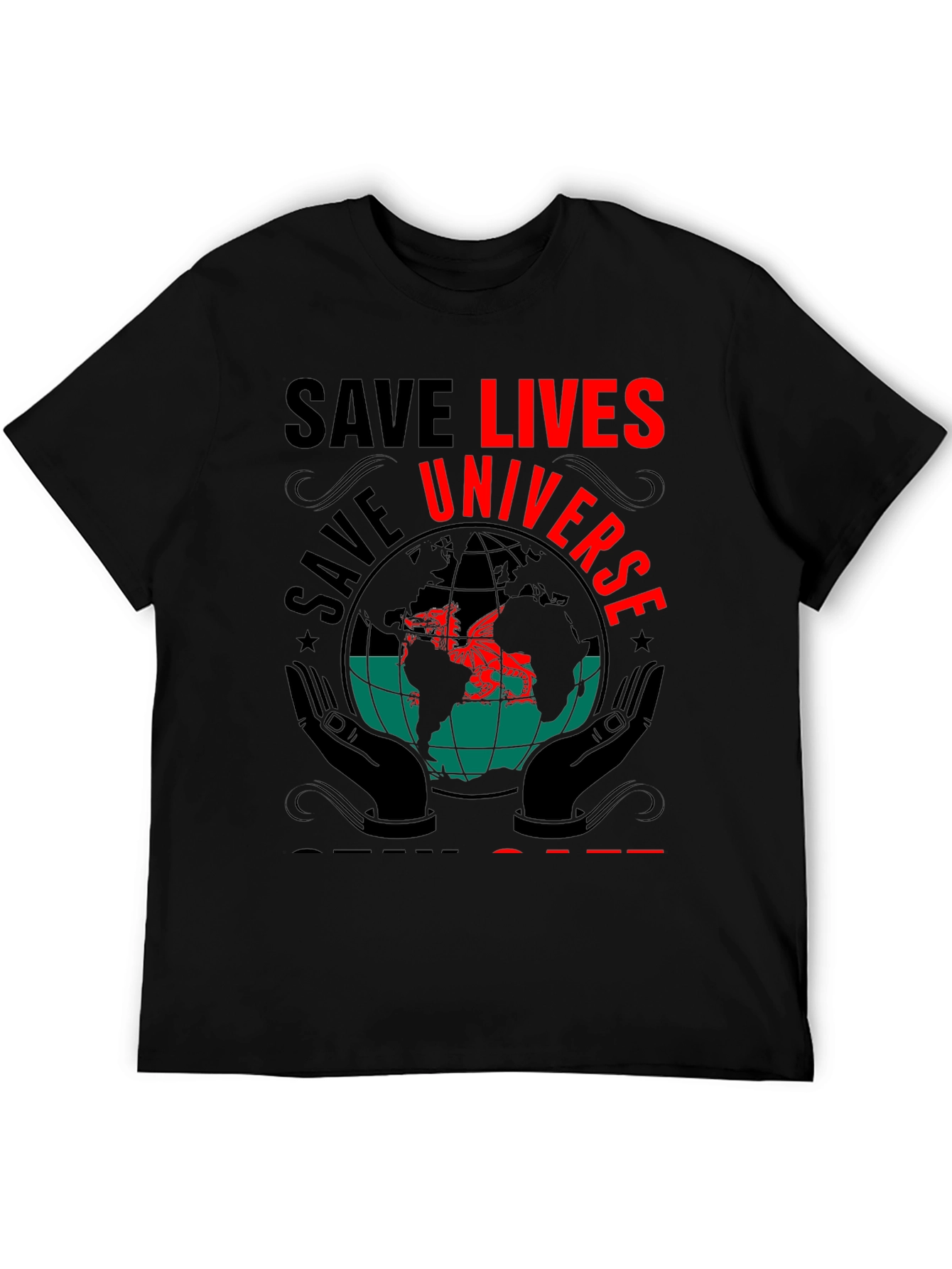 Save Lives Universe Graphic Print T-Shirt