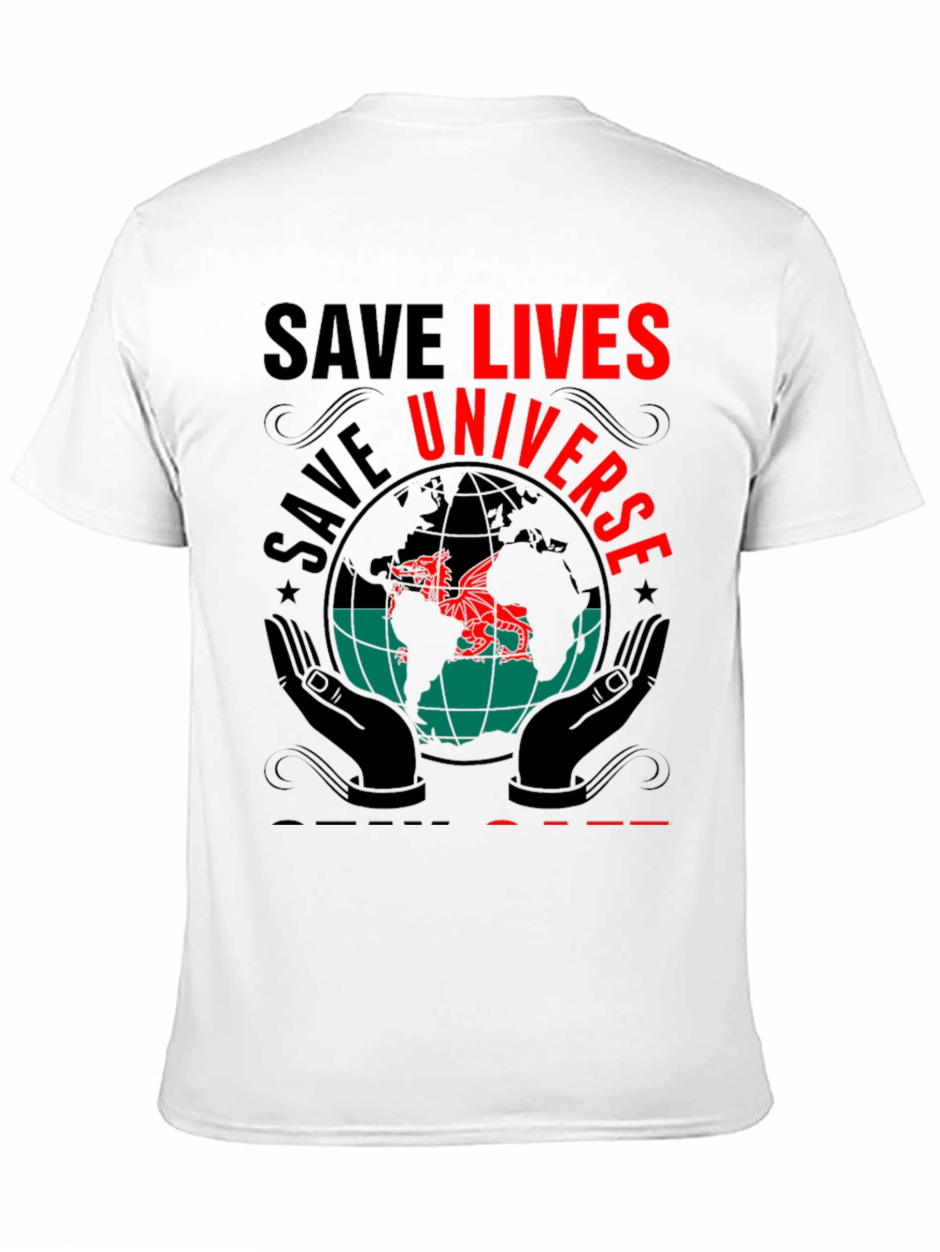 Save Lives Universe Graphic Print T-Shirt