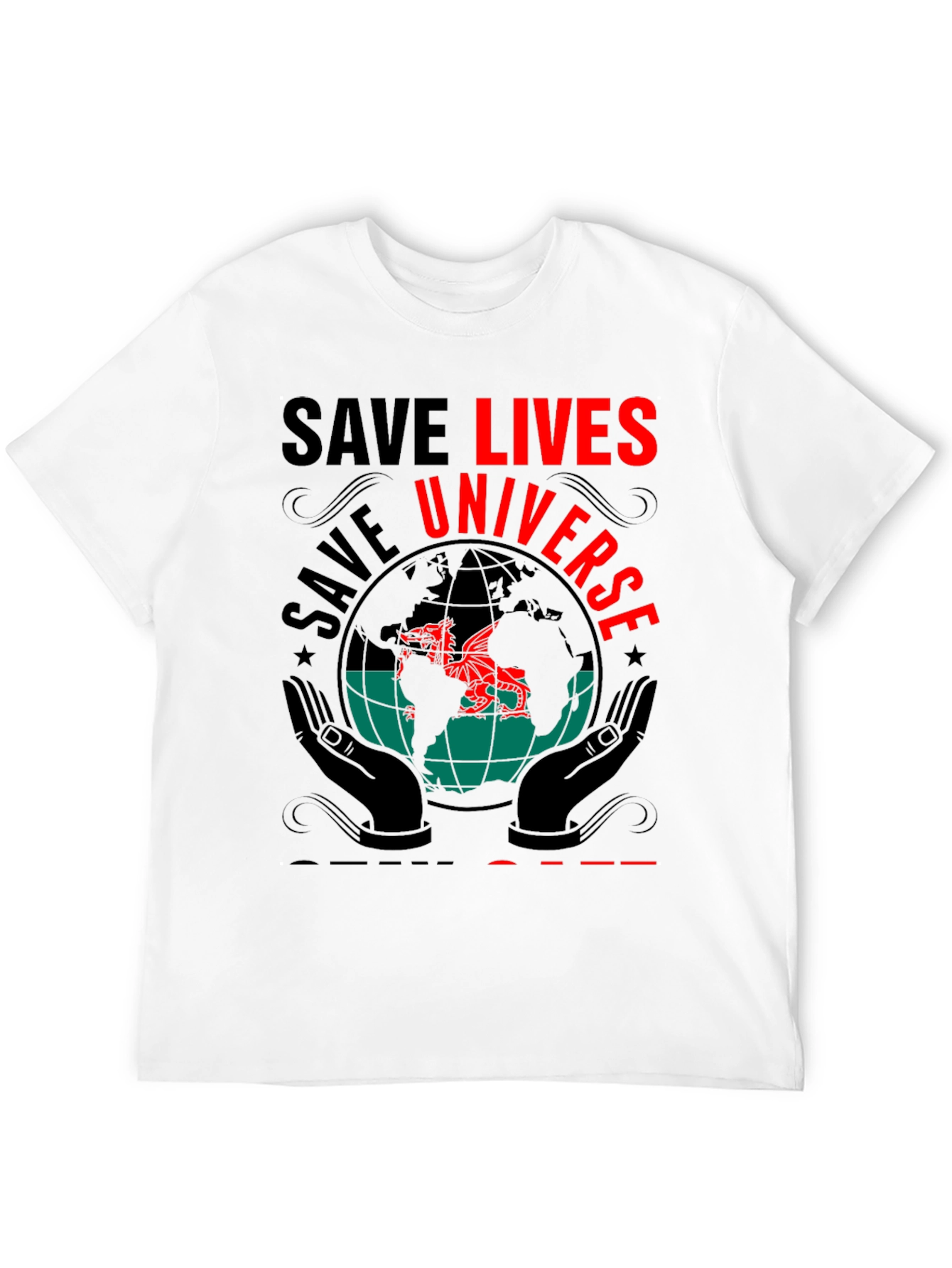 Save Lives Universe Graphic Print T-Shirt