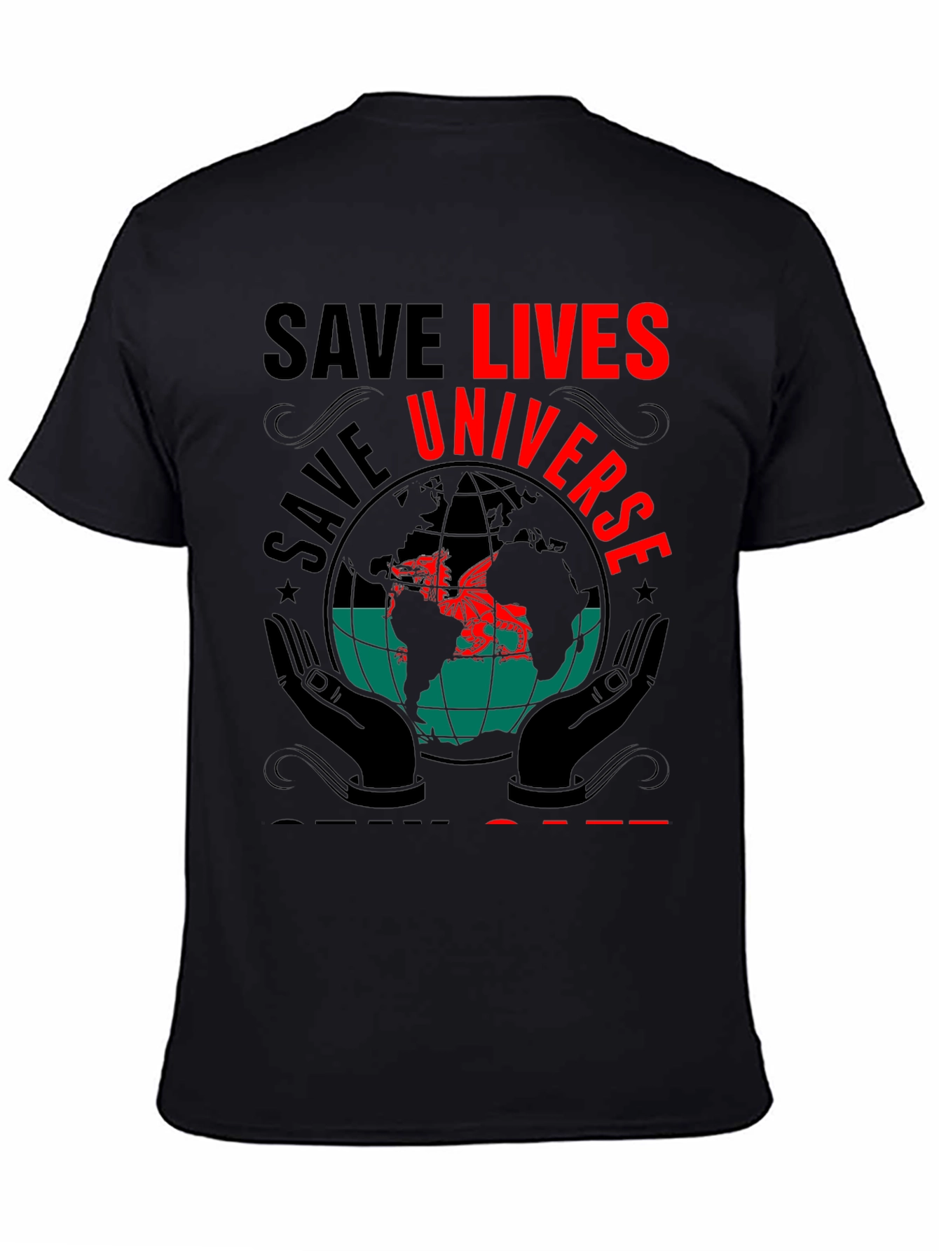 Save Lives Universe Graphic Print T-Shirt