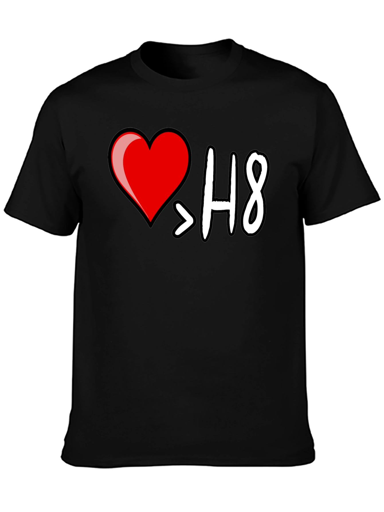 I Heart > H8 Black Graphic T-Shirt