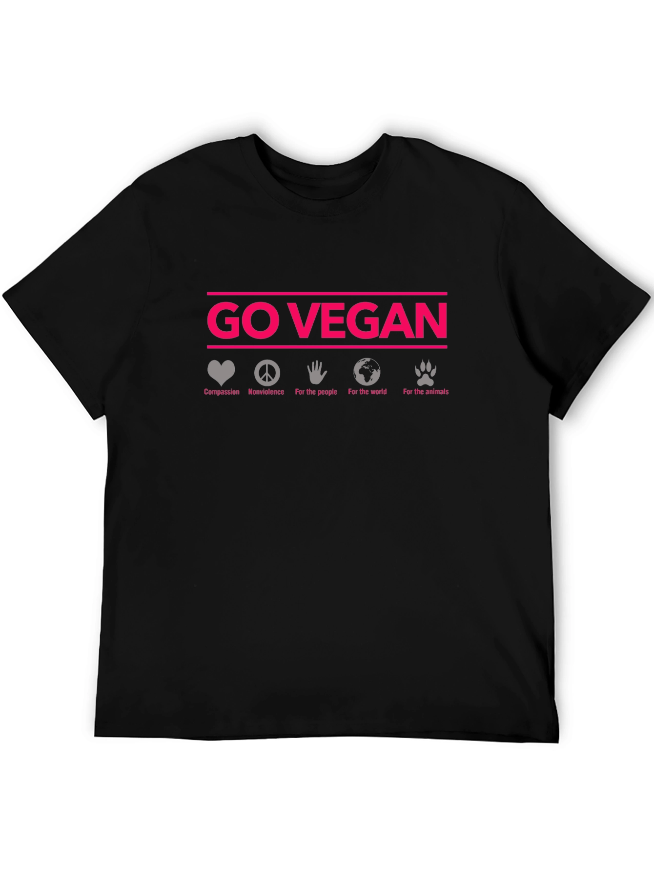 Go Vegan Graphic Tee - Compassion Nonviolence Animals