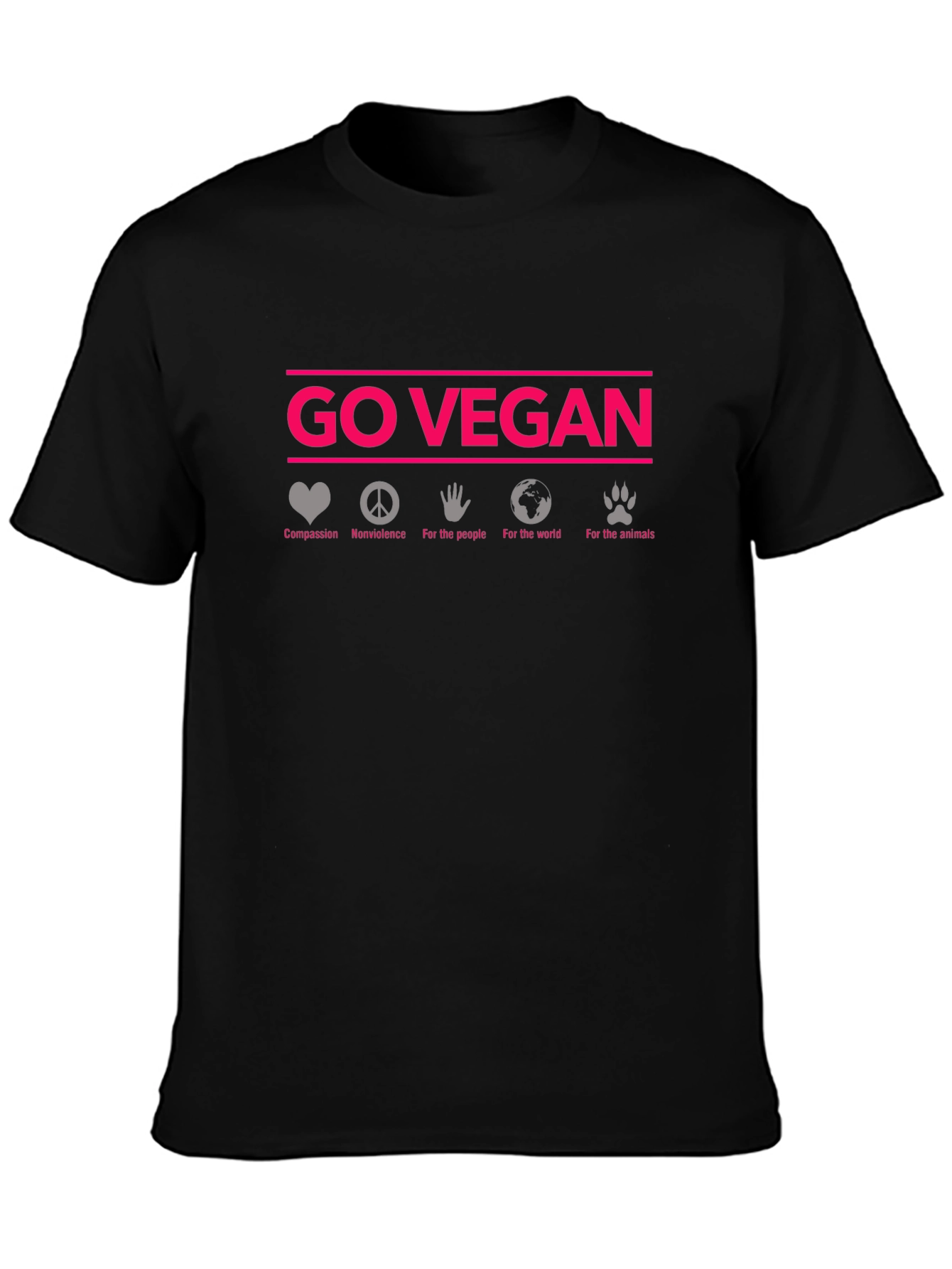 Go Vegan Graphic Tee - Compassion Nonviolence Animals