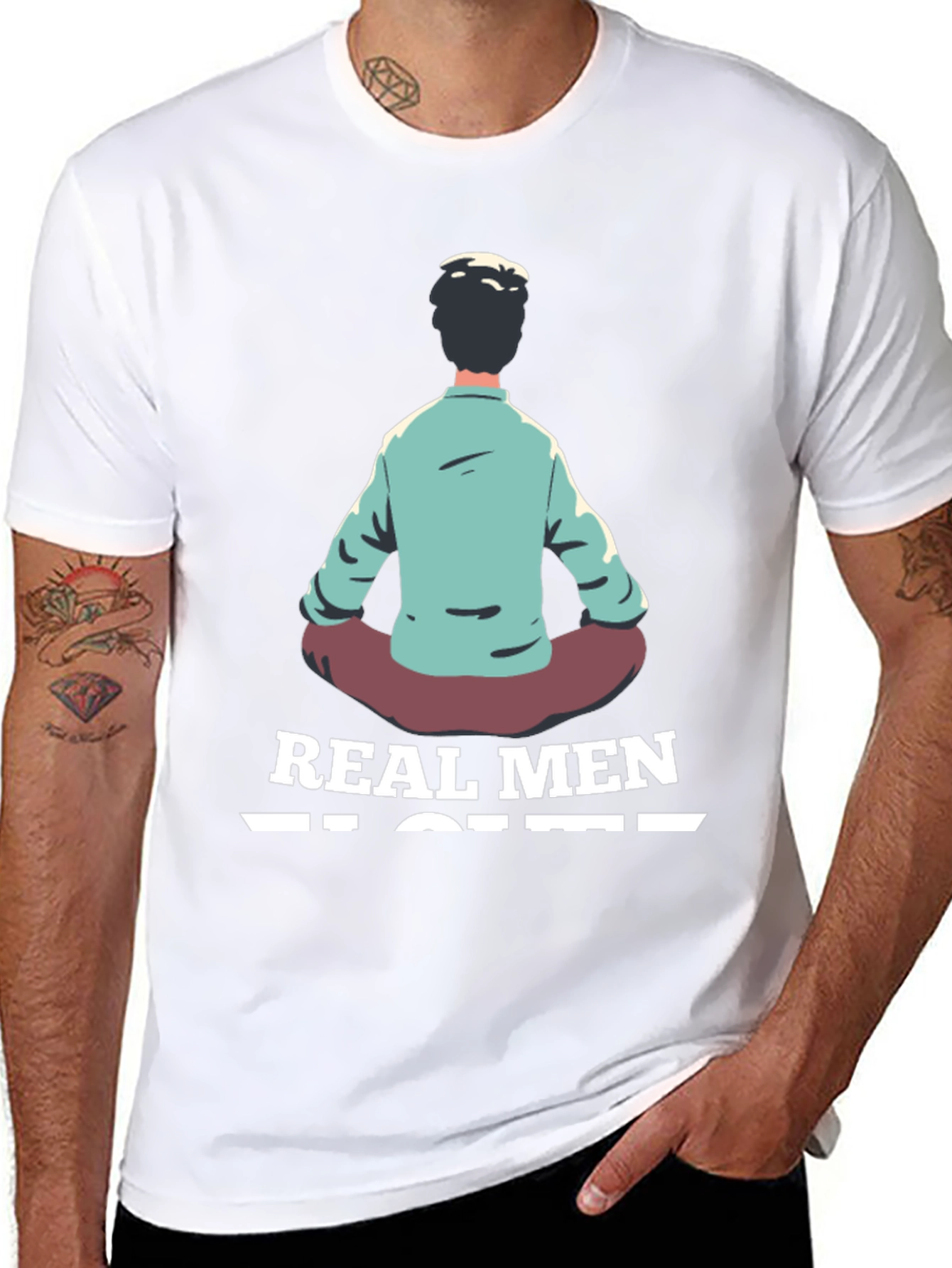 Real Men Meditate T-Shirt - Black