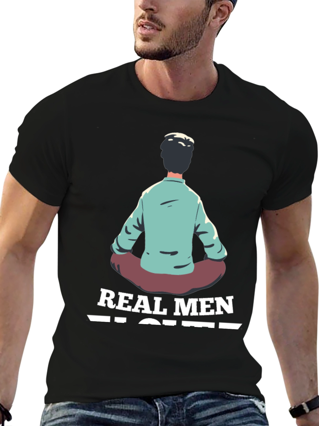 Real Men Meditate T-Shirt - Black
