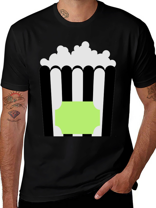 Popcorn Graphic T-Shirt - Black Cotton Tee