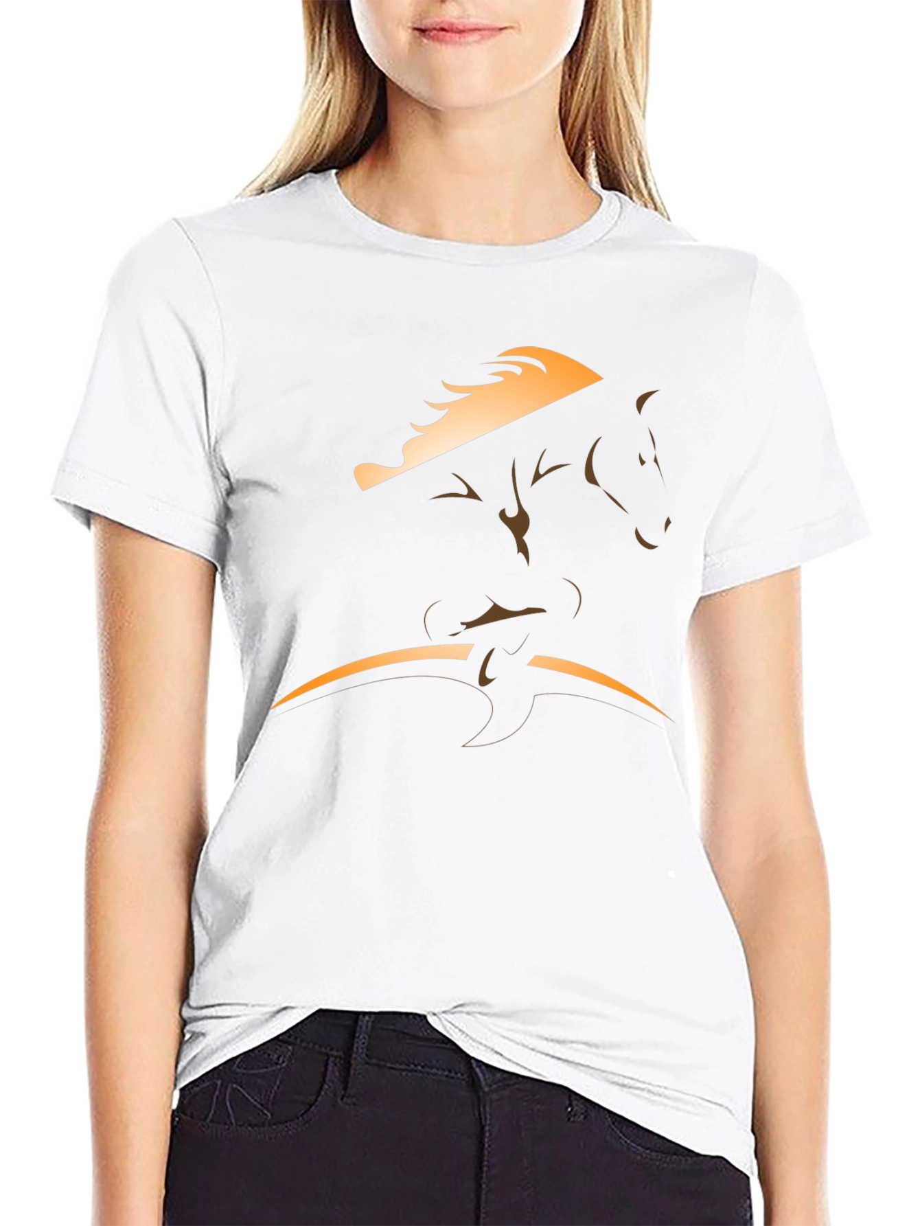 Horse Graphic Tee - Black Cotton Blend