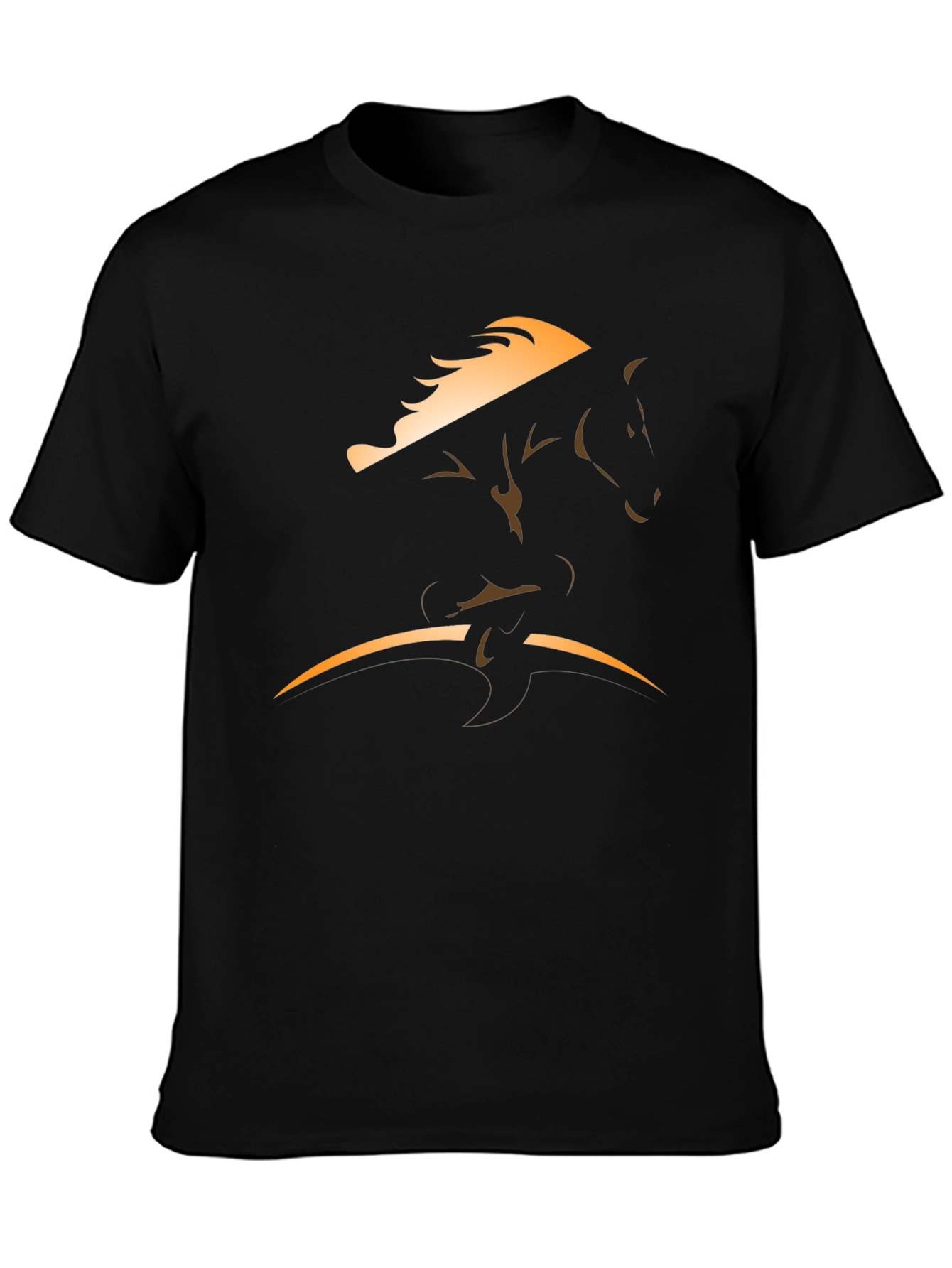 Horse Graphic Tee - Black Cotton Blend