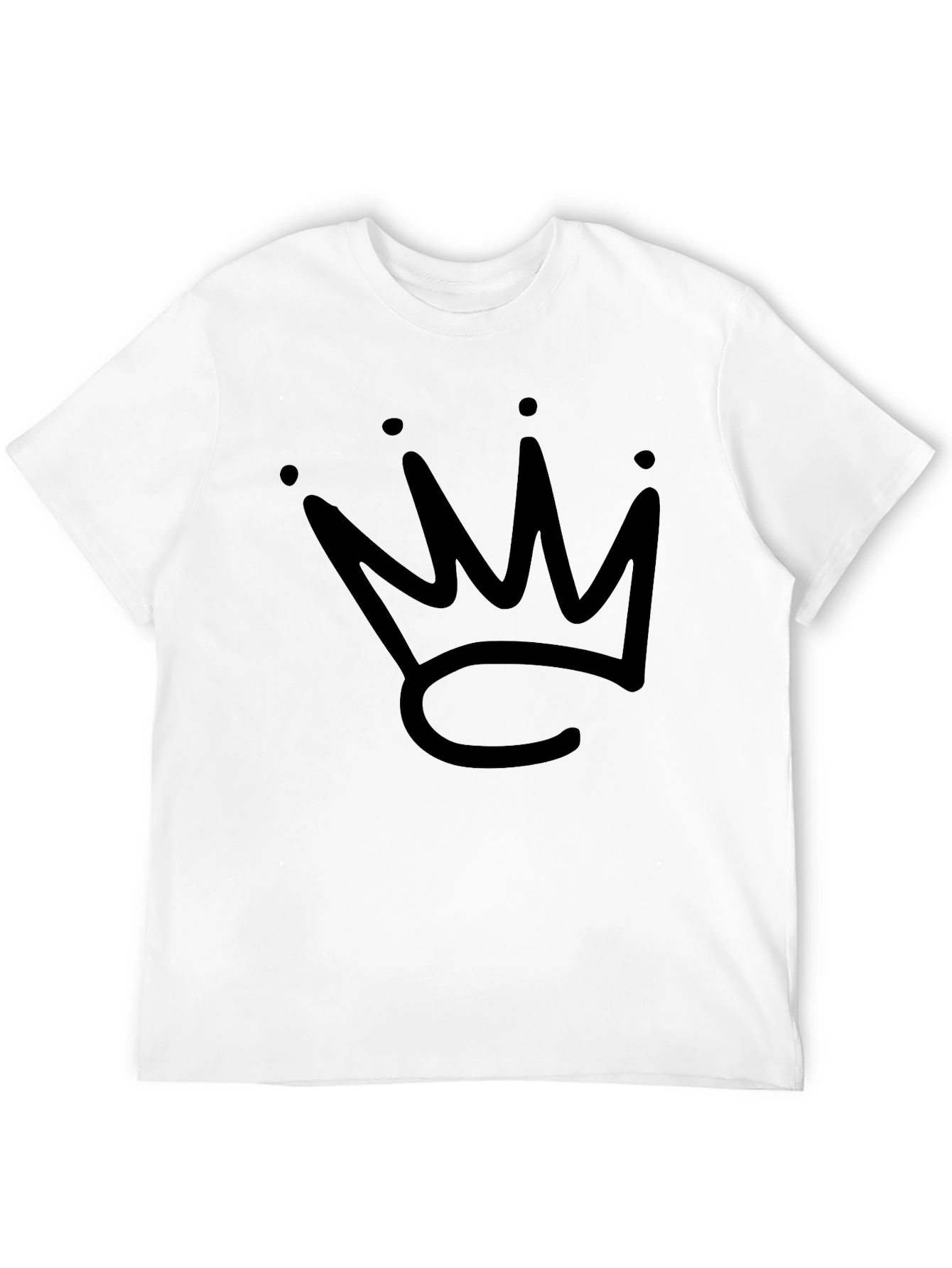 Crown Graphic Tee - Stylish Black Cotton T-Shirt