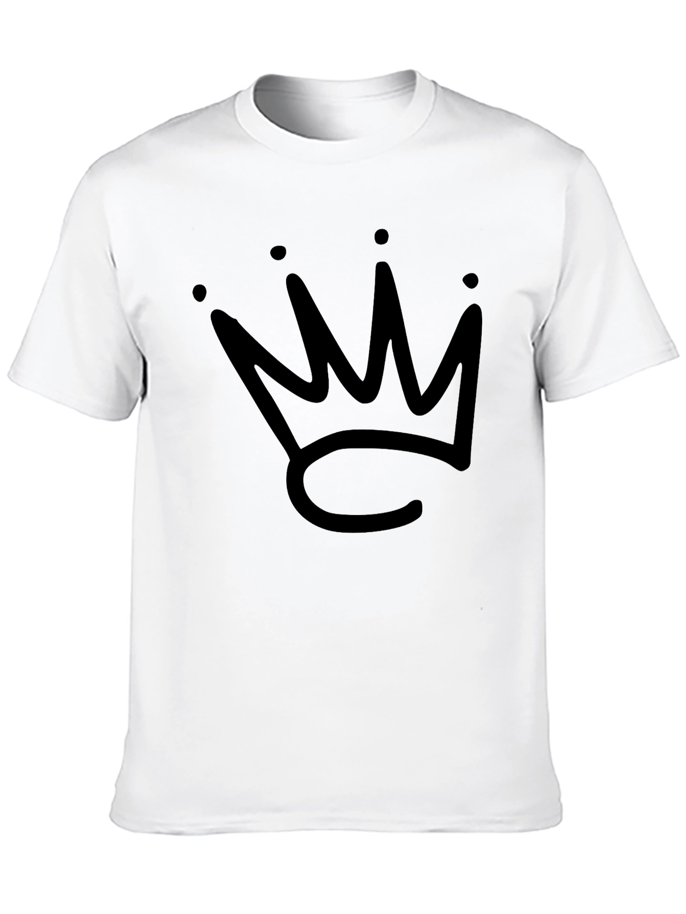 Crown Graphic Tee - Stylish Black Cotton T-Shirt