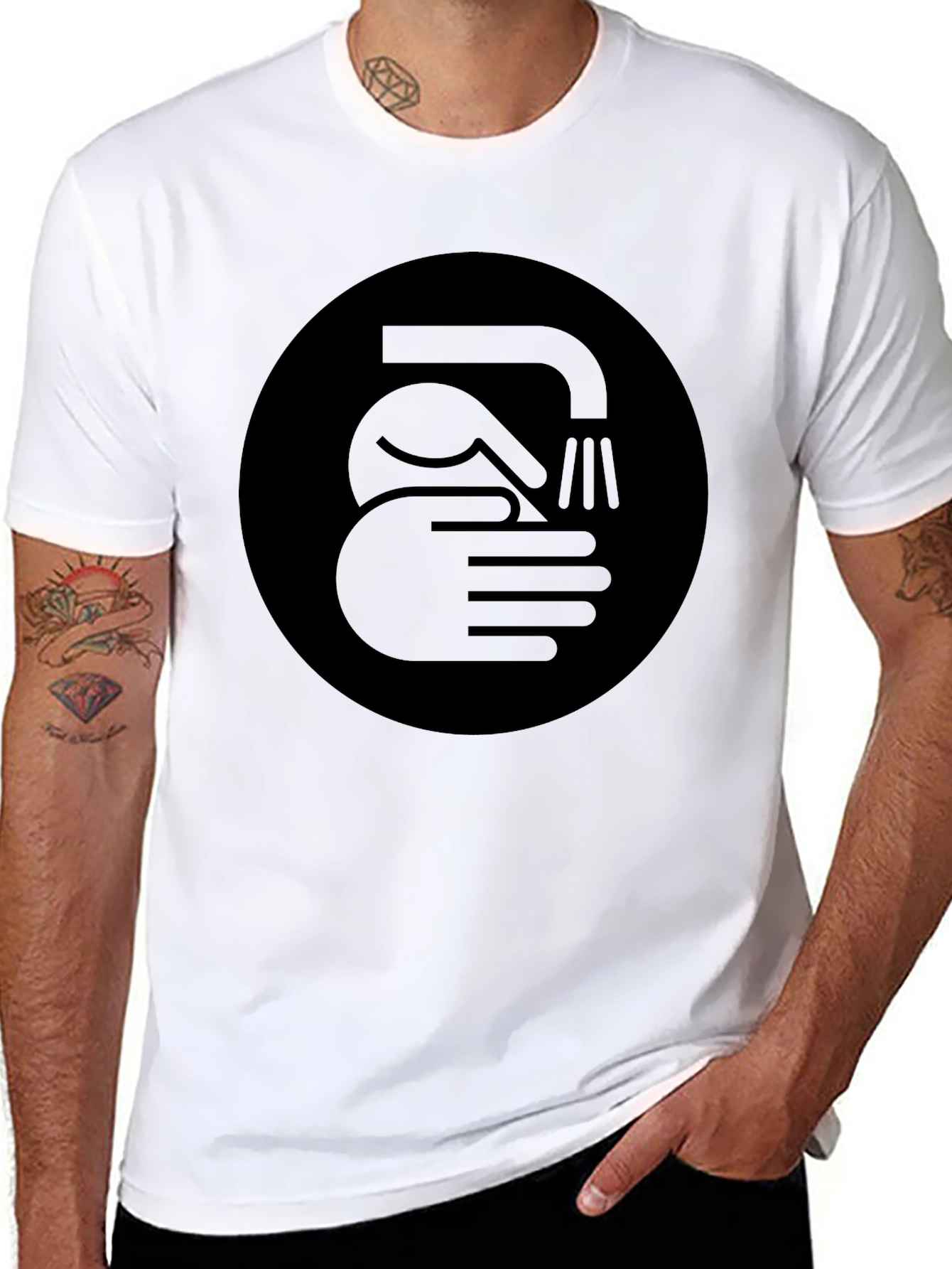 Wash Your Hands T-Shirt - Black Graphic Tee