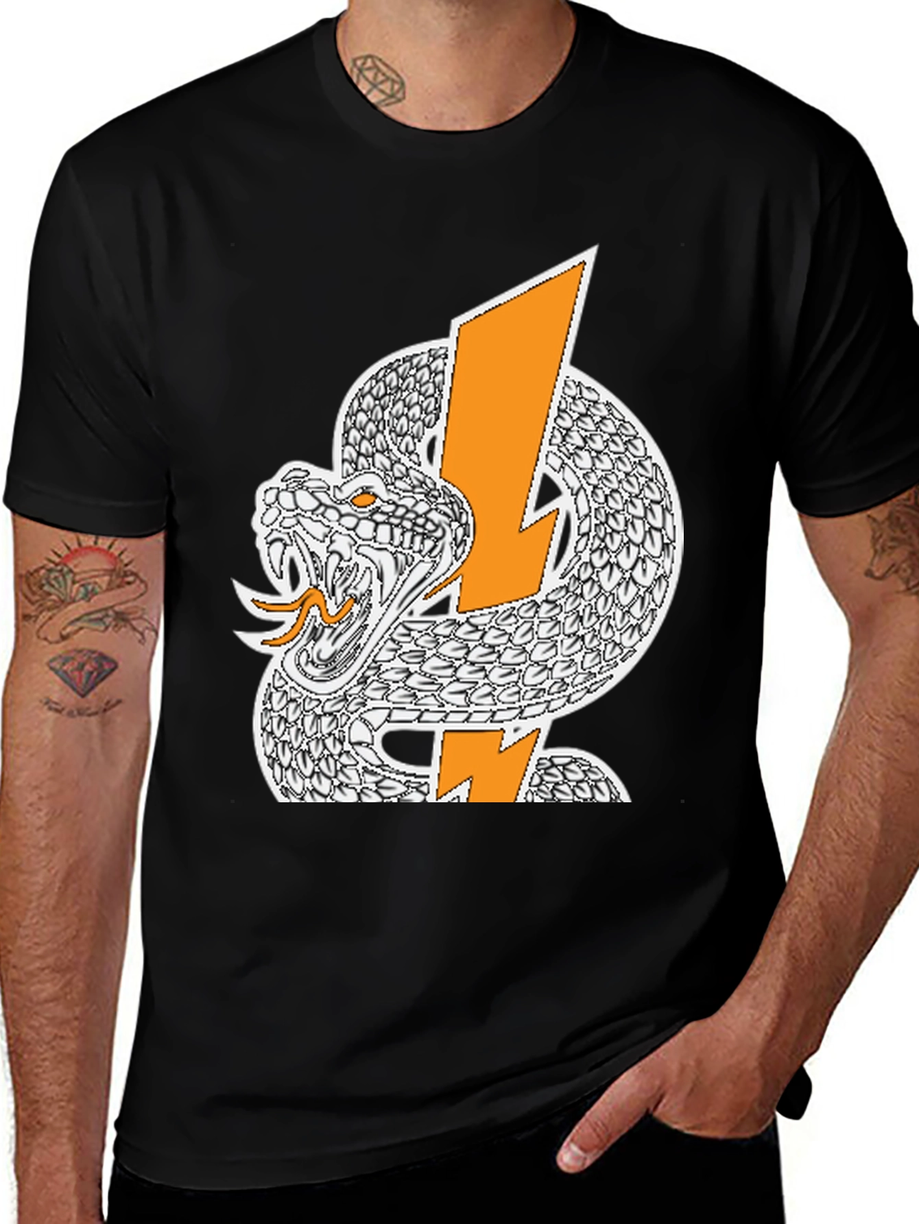 Snake & Lightning Bolt Graphic T-Shirt
